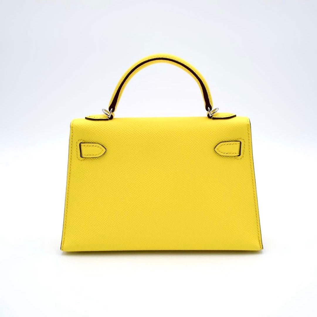 Hermès Mini Kelly II 20 Jaune Citron Epsom with Palladium Hardware