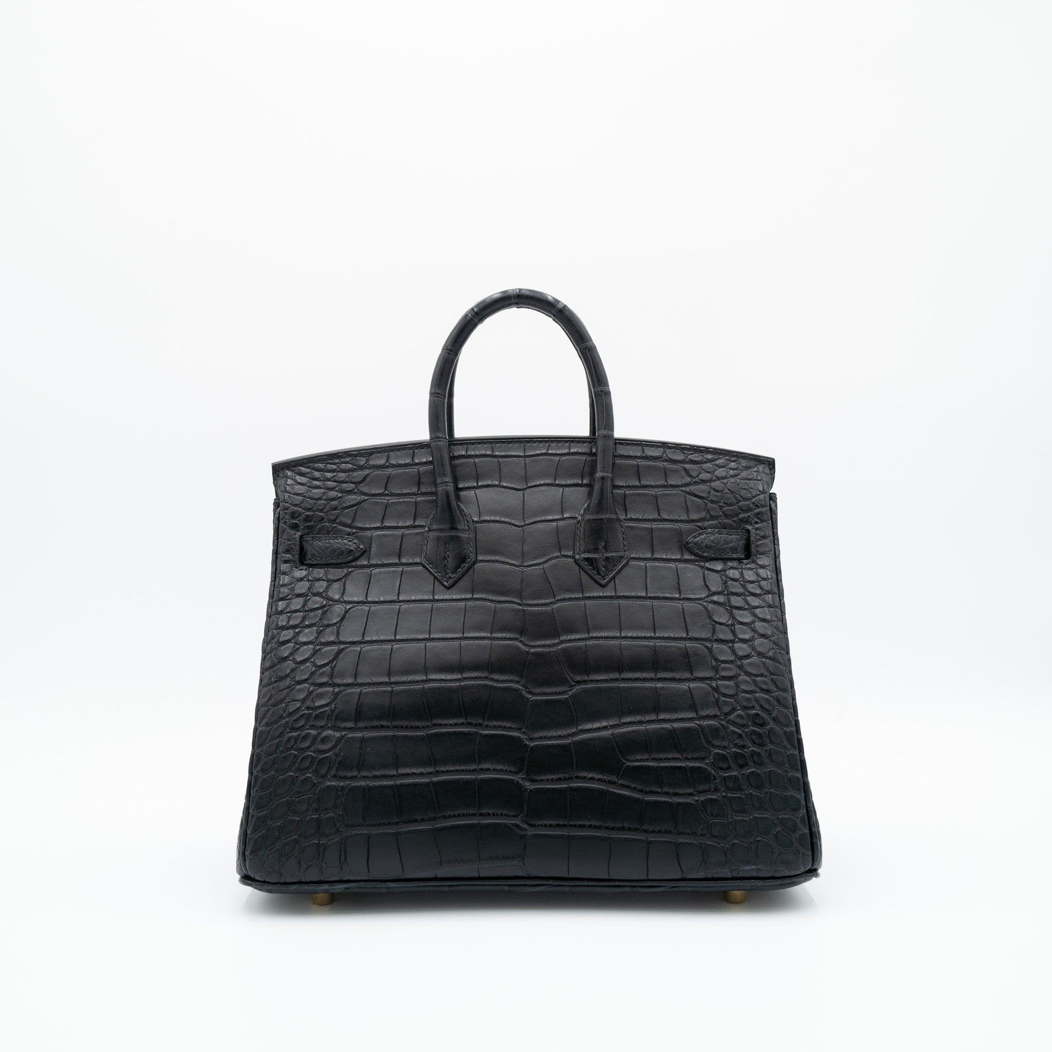 Hermès Birkin 25 Matte Black Alligator with Gold Hardware