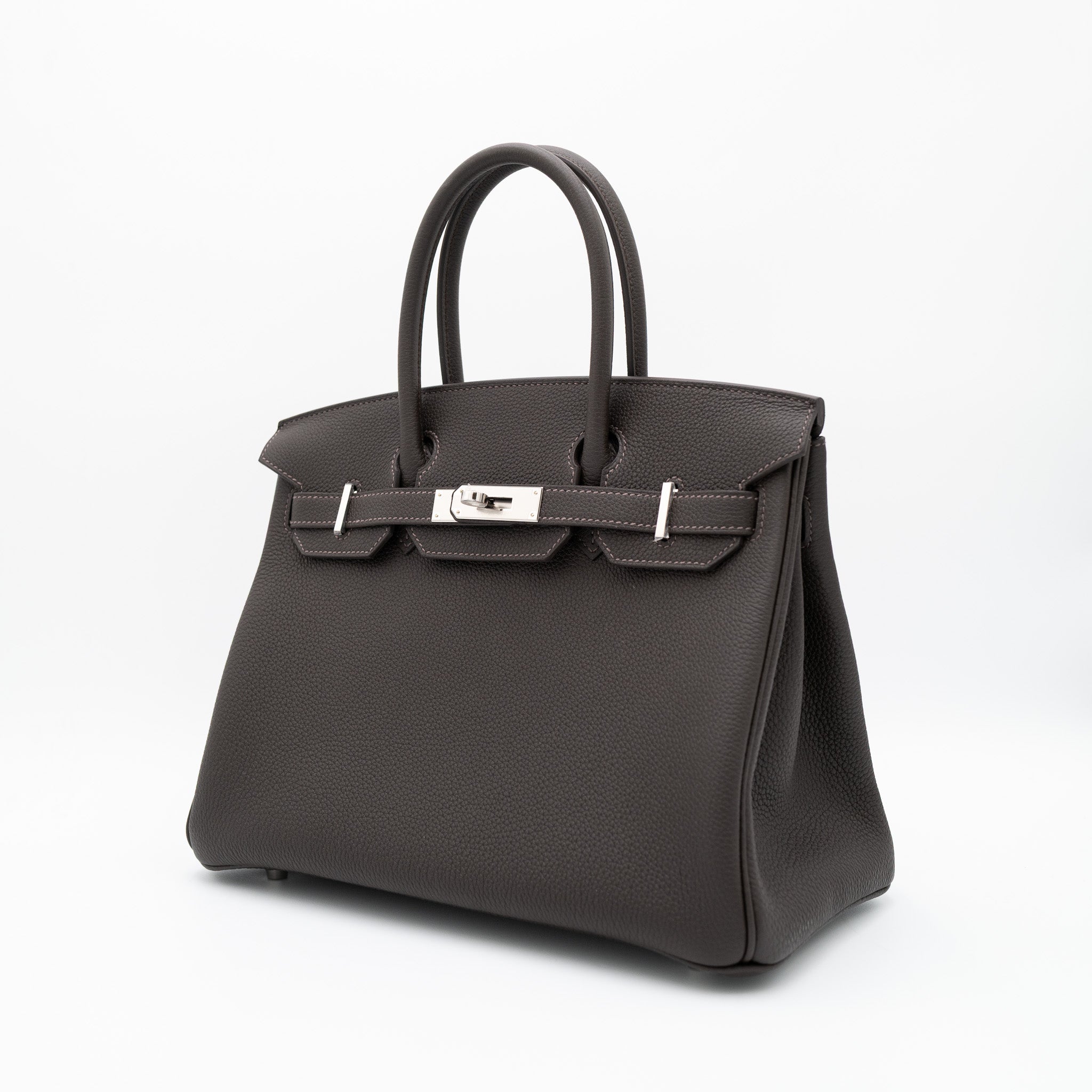 Authentic Hermès Birkin 30 Retourne Bai-Brun PHW Togo