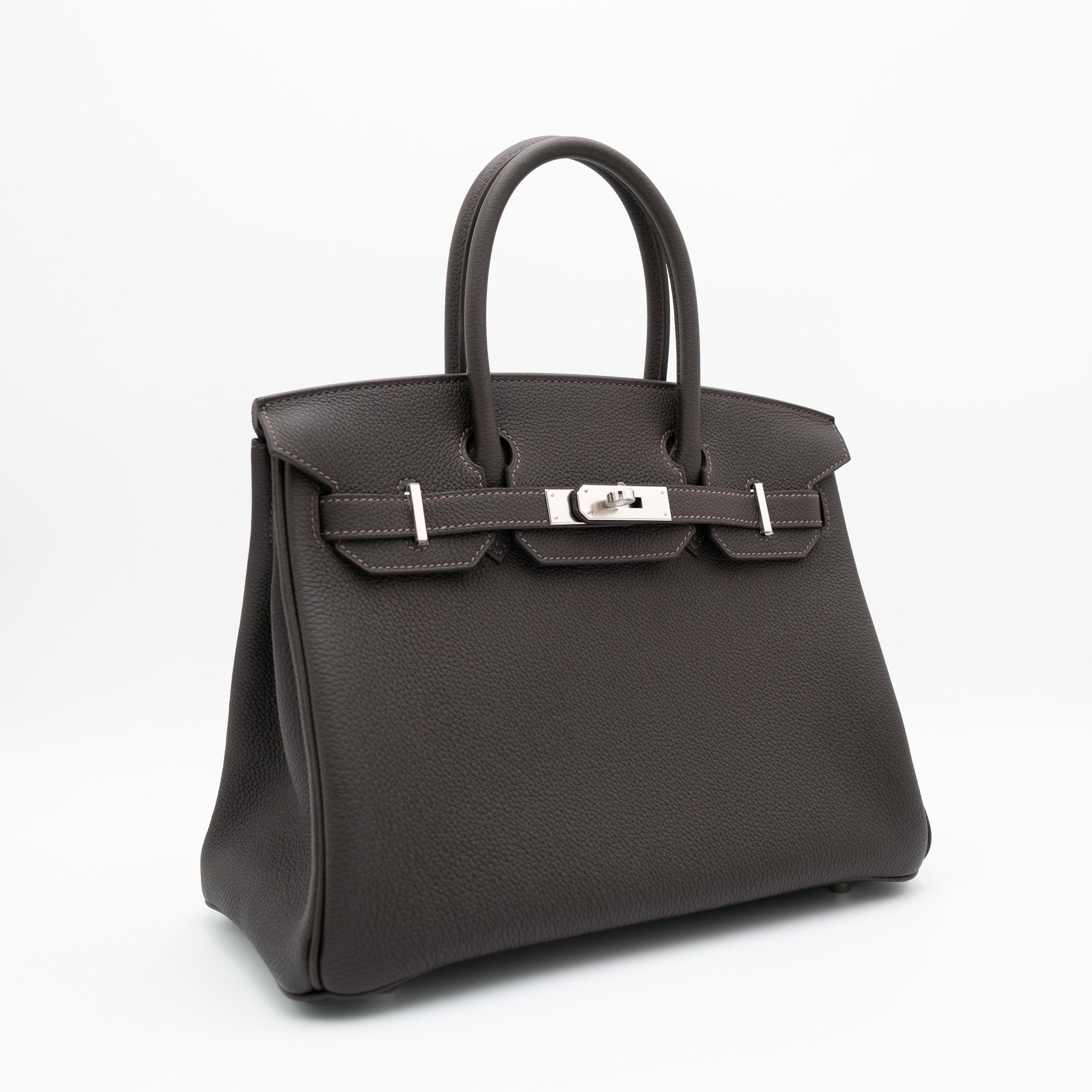 Authentic Hermès Birkin 30 Retourne Bai-Brun PHW Togo