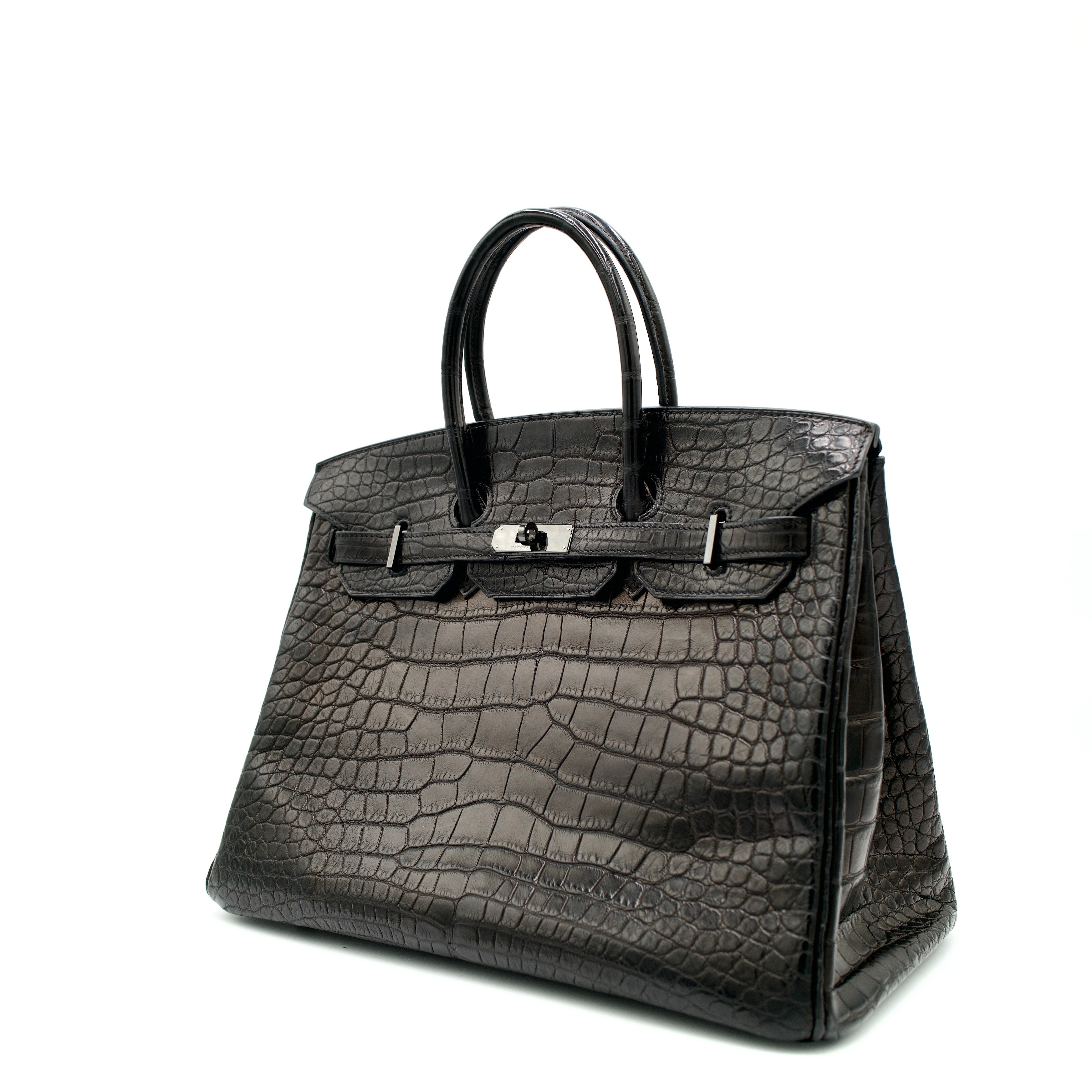 Hermès Birkin 35 So Black in Vintage Alligator