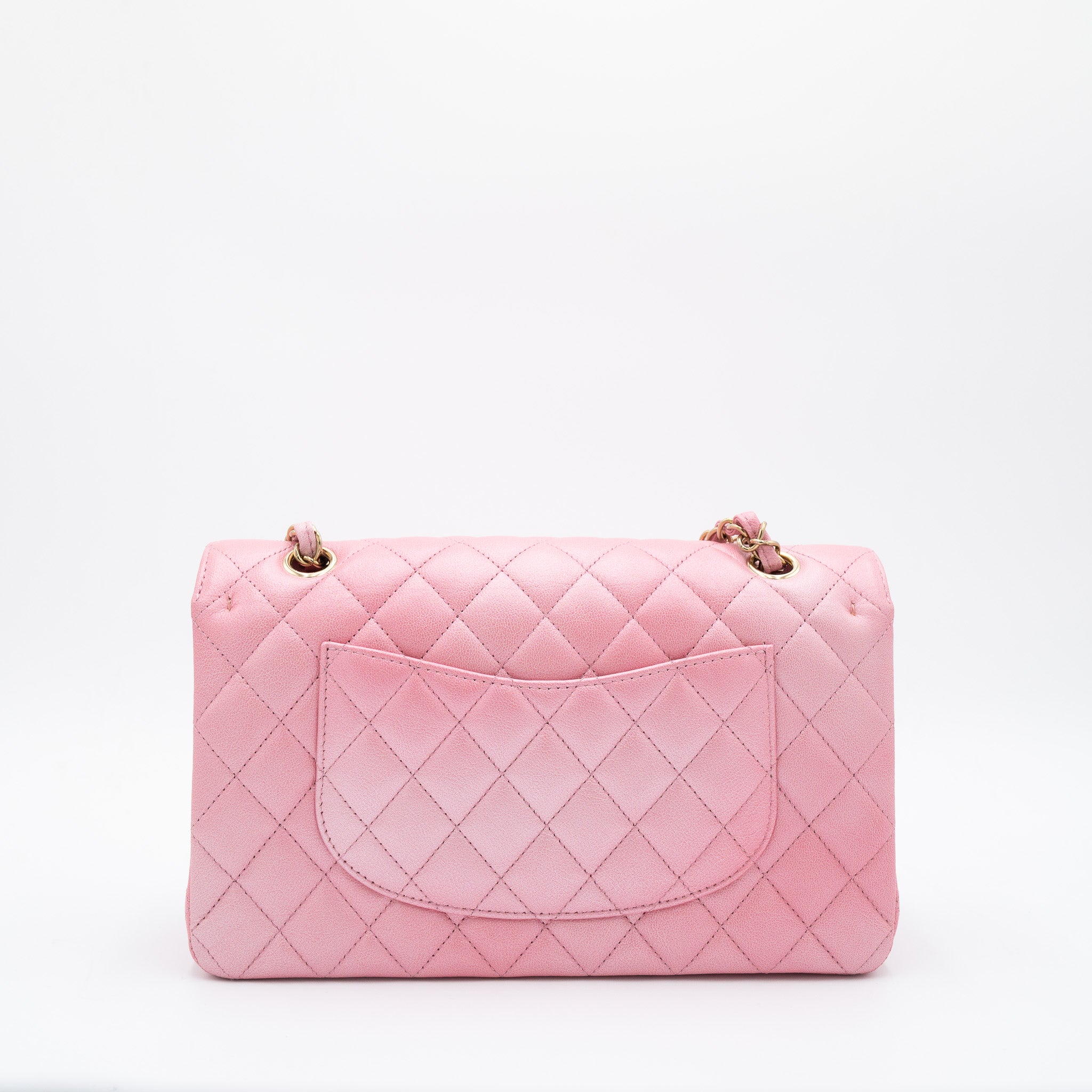 Chanel Classic Double Flap Small in Gradation Light Pink Goatskin with Gold Hardware