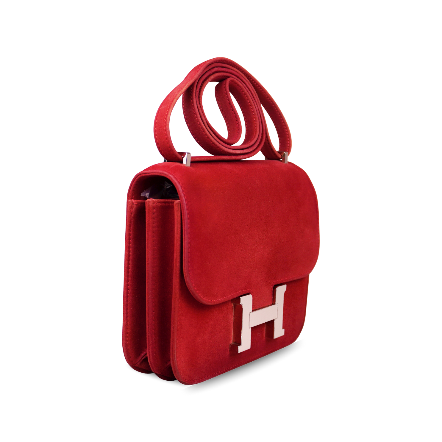 Hermès Constance 18 Rose Doblis (Suede) Palladium