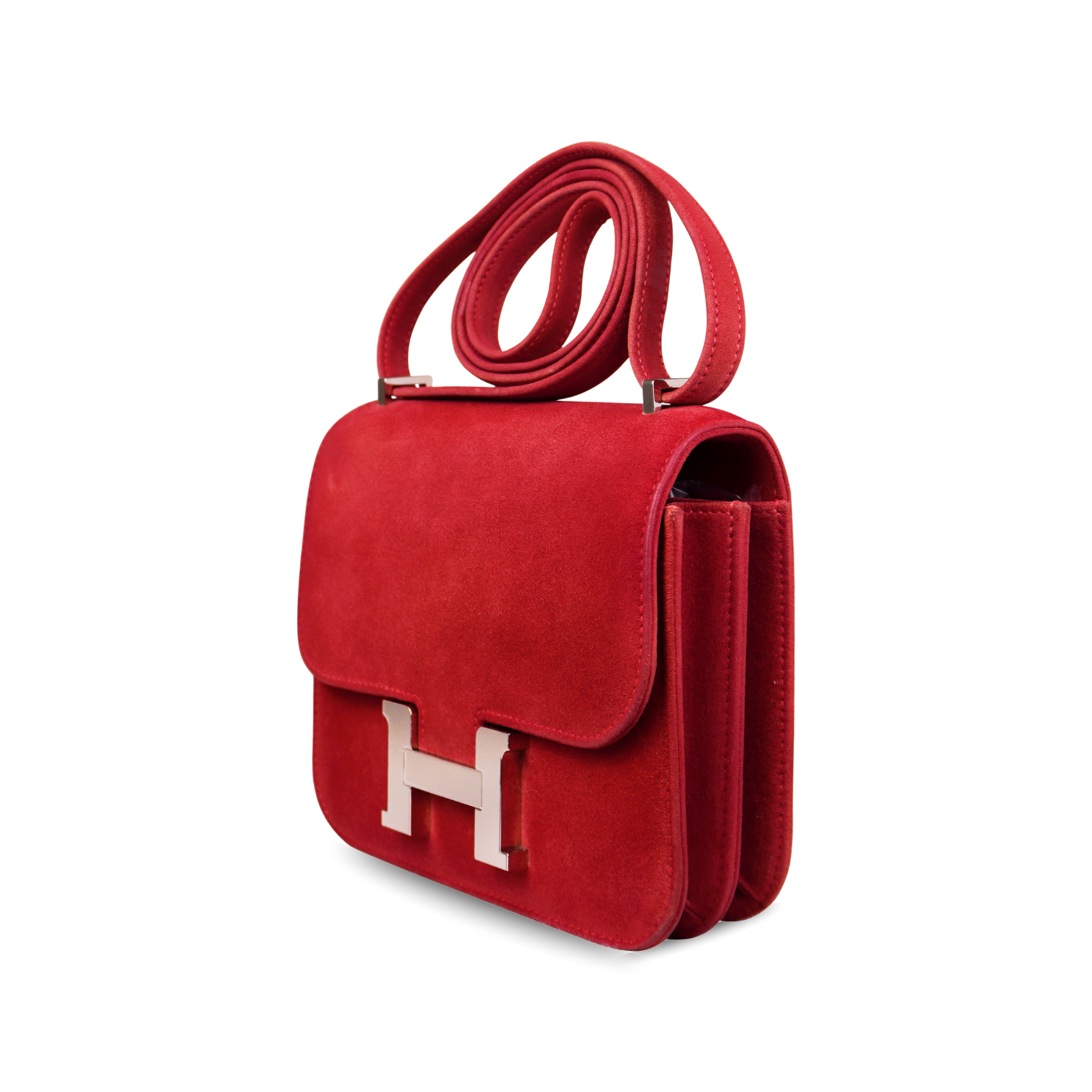 Hermès Constance 18 Rose Doblis (Suede) Palladium