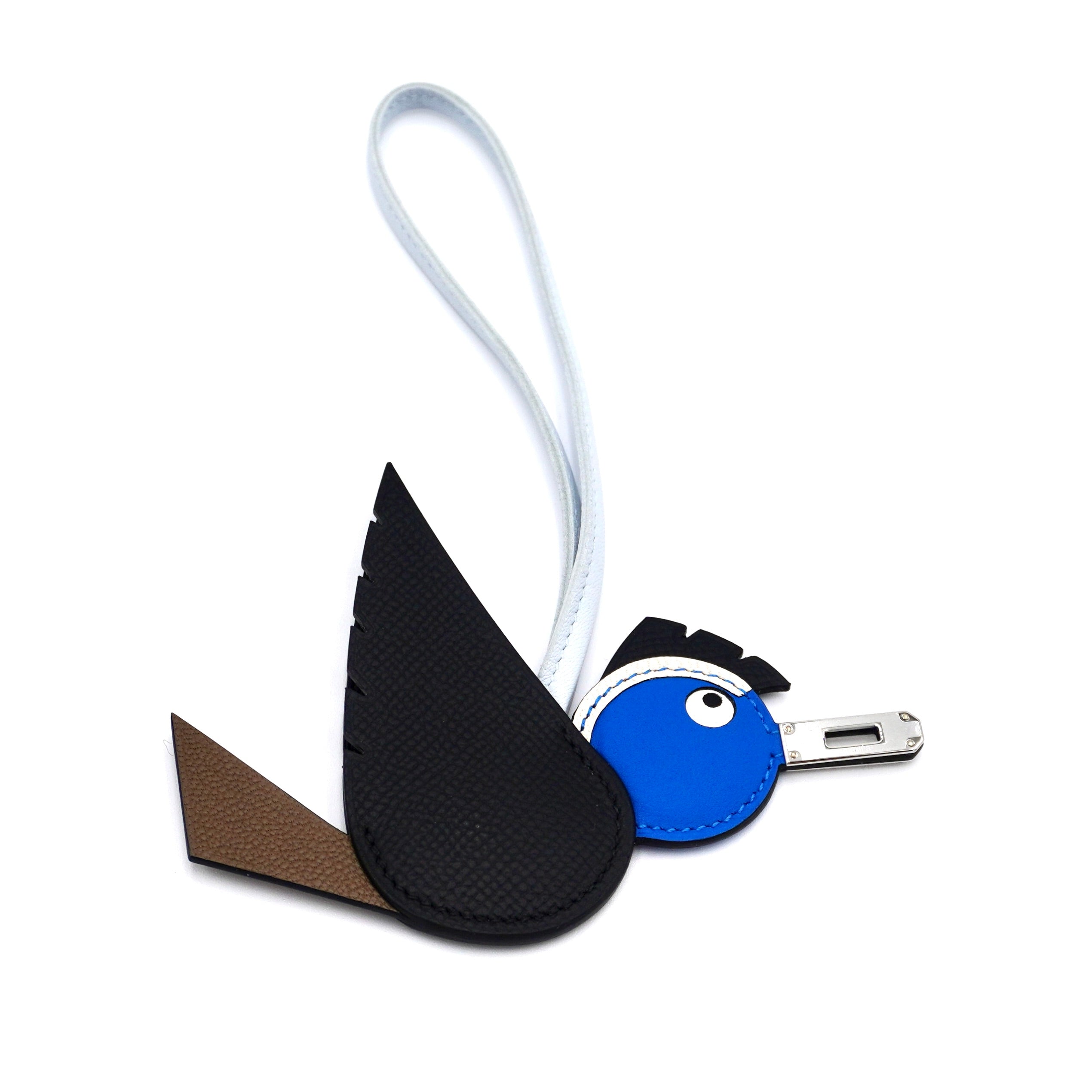 Hermès Birdy Charm in Noir, Étoupe, Bleu Hydra, Nata, & Bleu Brume Multi-Leather