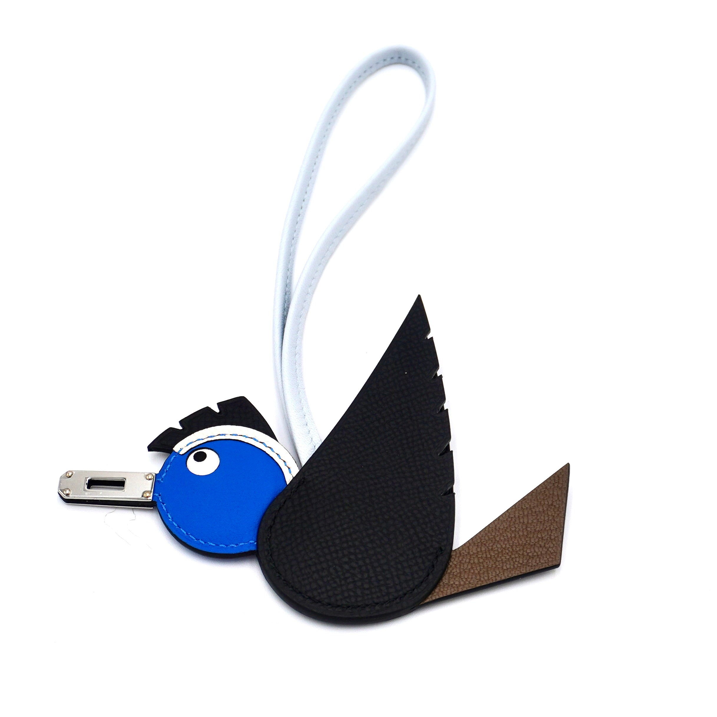 Hermès Birdy Charm in Noir, Étoupe, Bleu Hydra, Nata, & Bleu Brume Multi-Leather