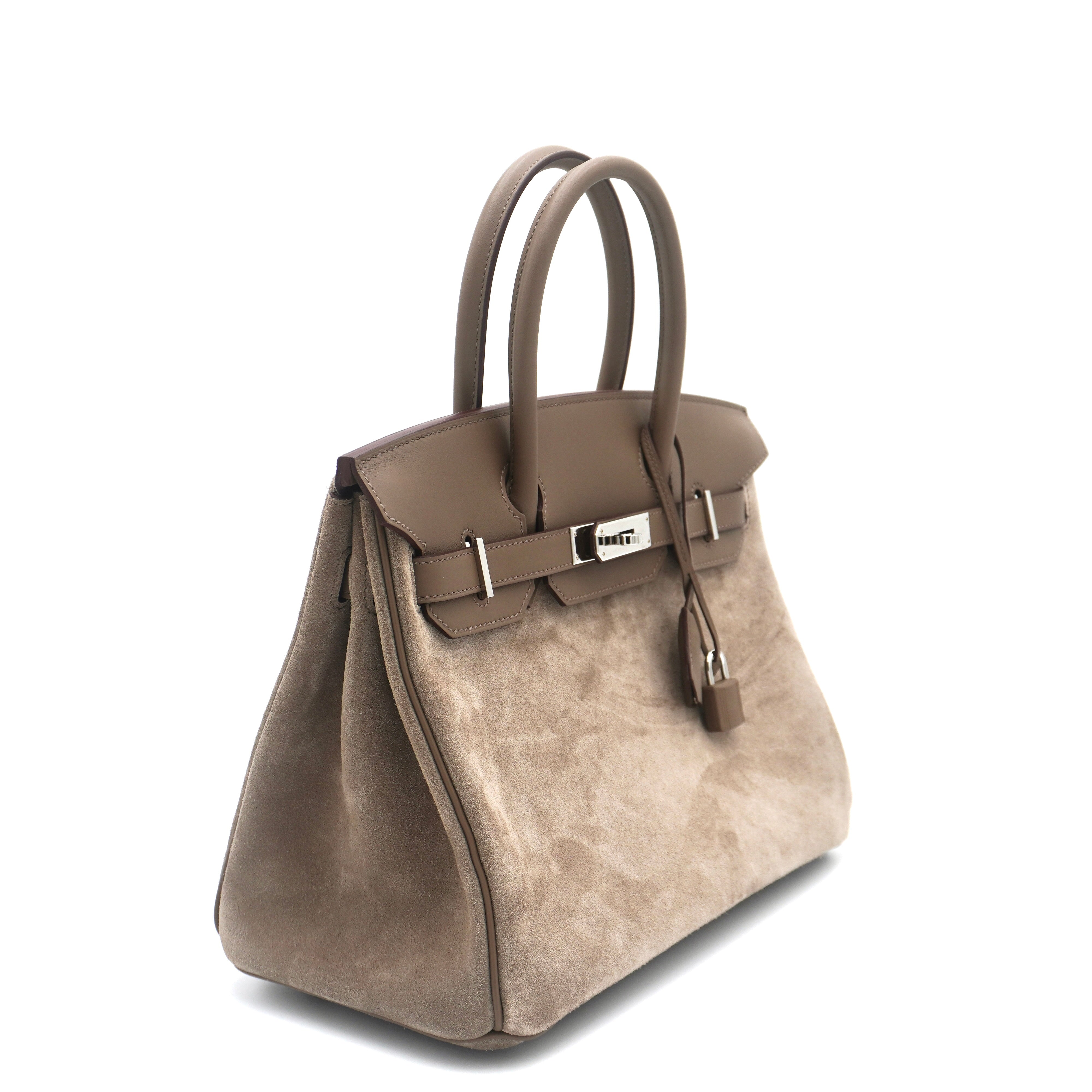 Hermès Birkin 30 Suede Grizzly Etoupe