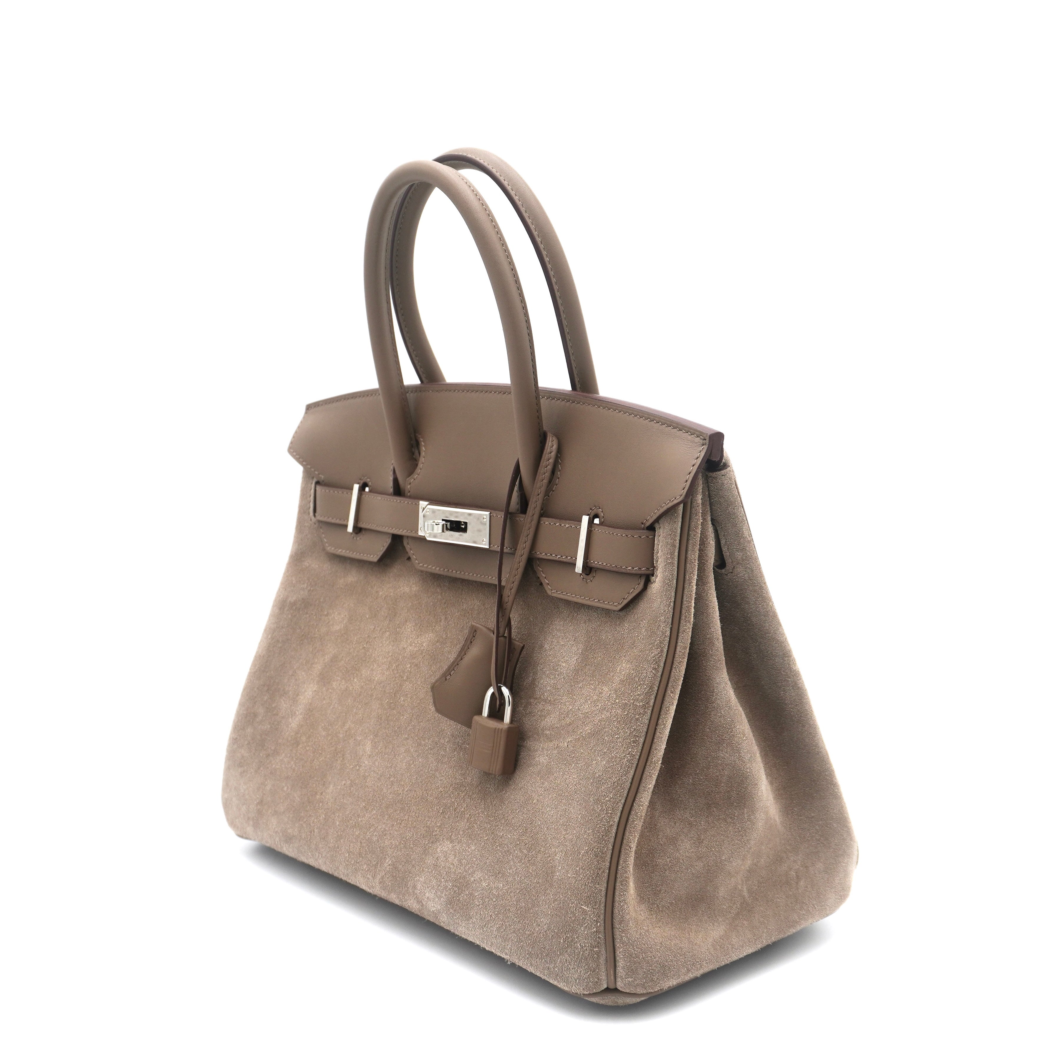 Hermès Birkin 30 Suede Grizzly Etoupe