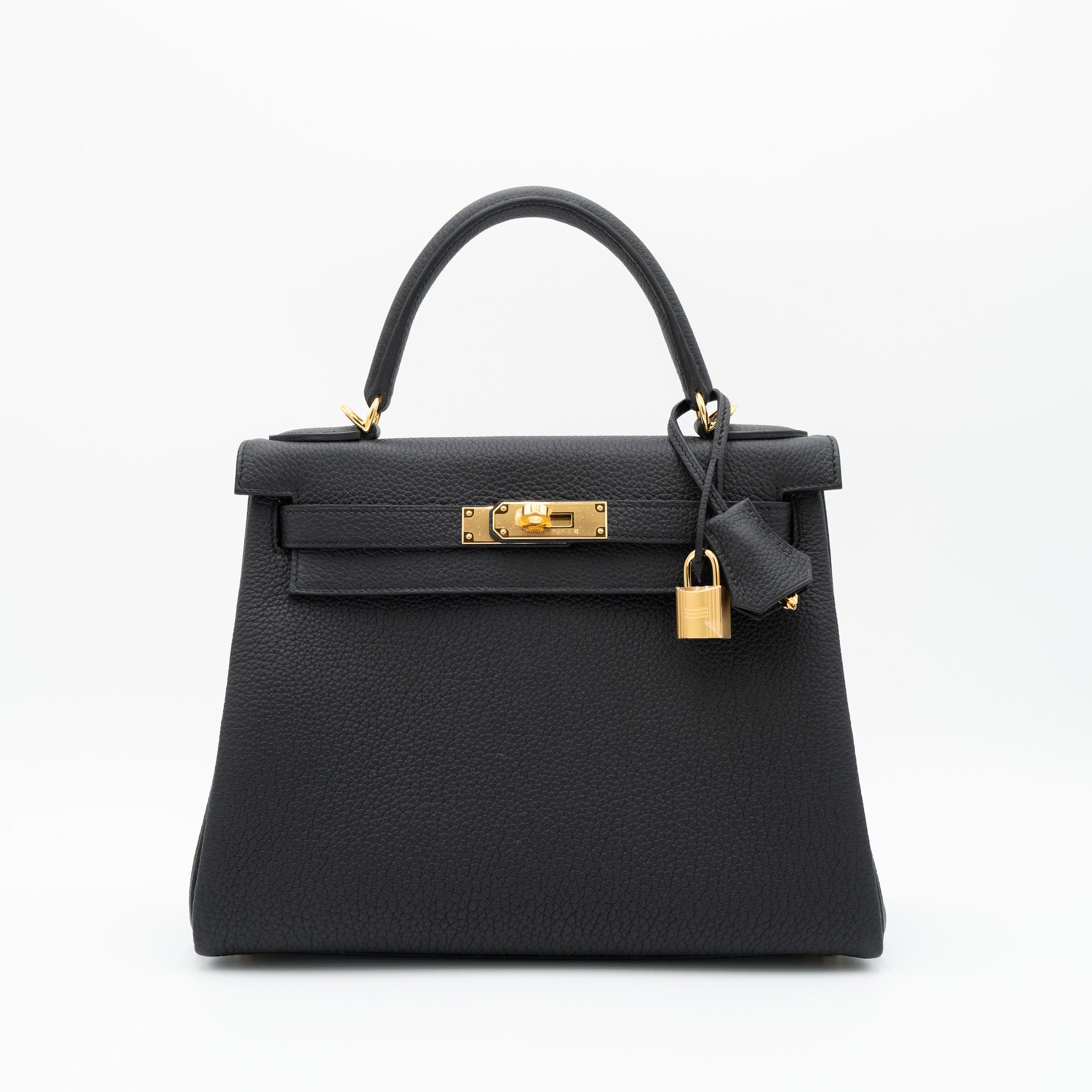 Hermès Kelly 28 Retourne in Noir Togo with Gold Hardware