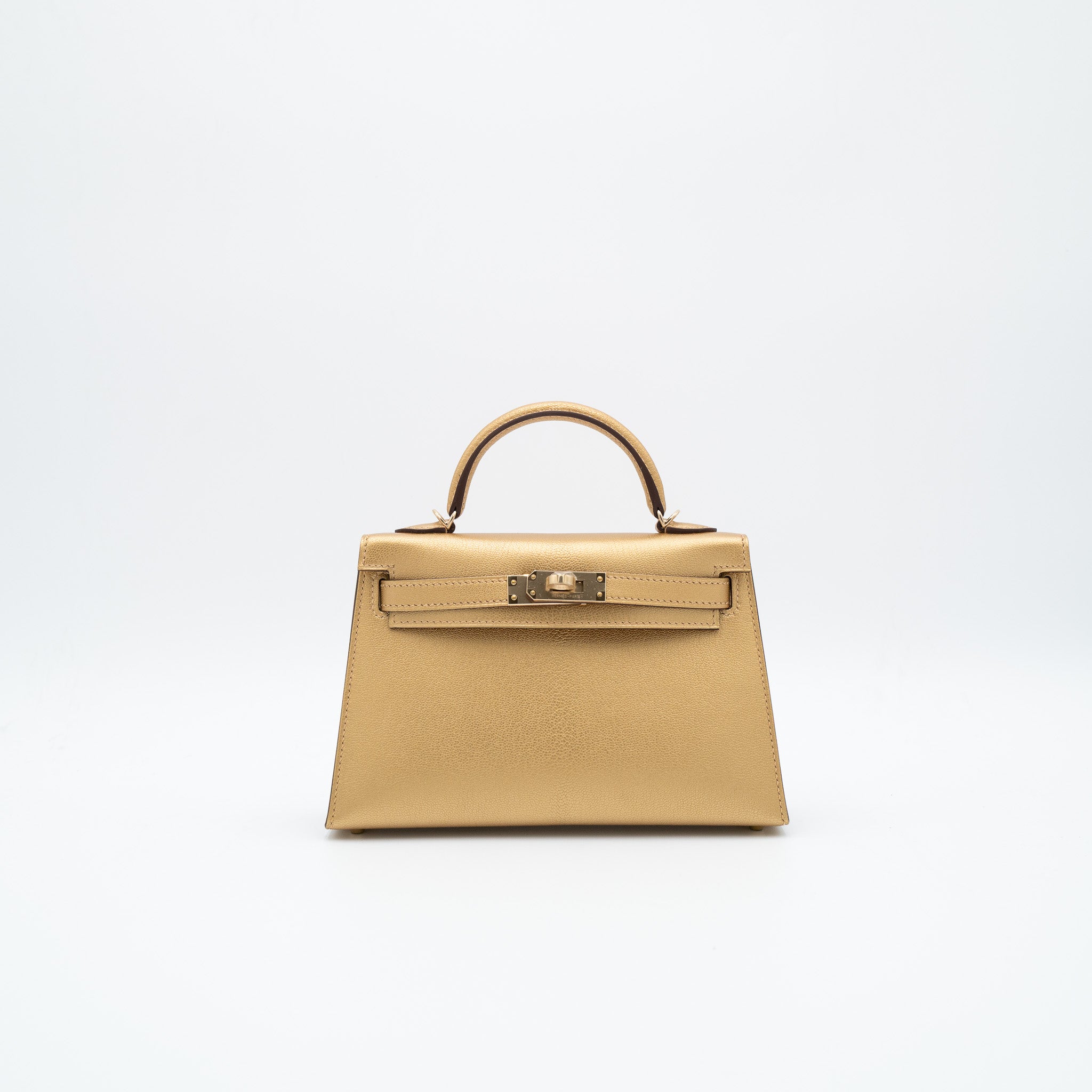Hermès Kelly 20 Sellier in Dore Metallic Chevre Chamkilight with Gold Hardware