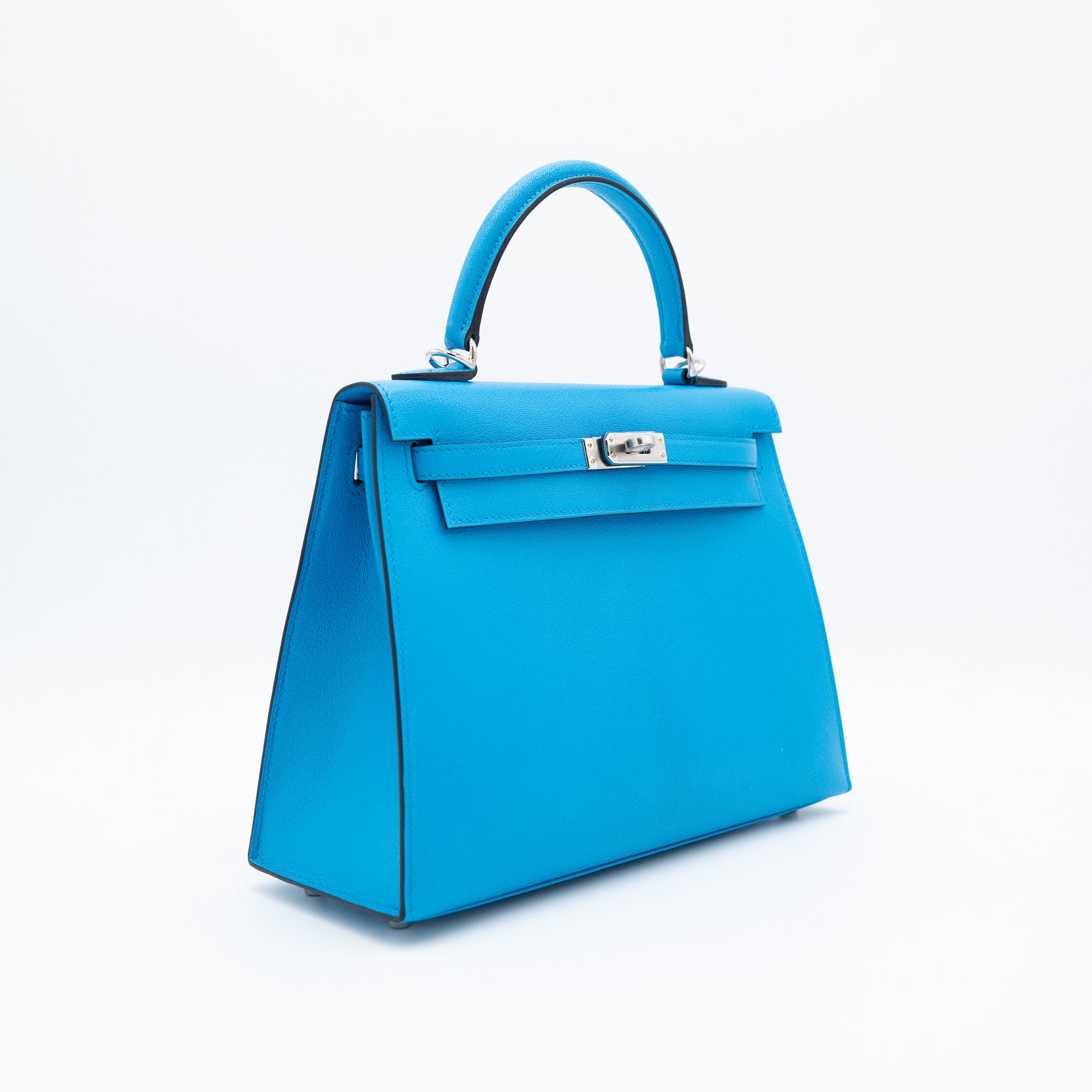 Hermès Kelly 25 Blue Frida Chevre Palladium Hardware