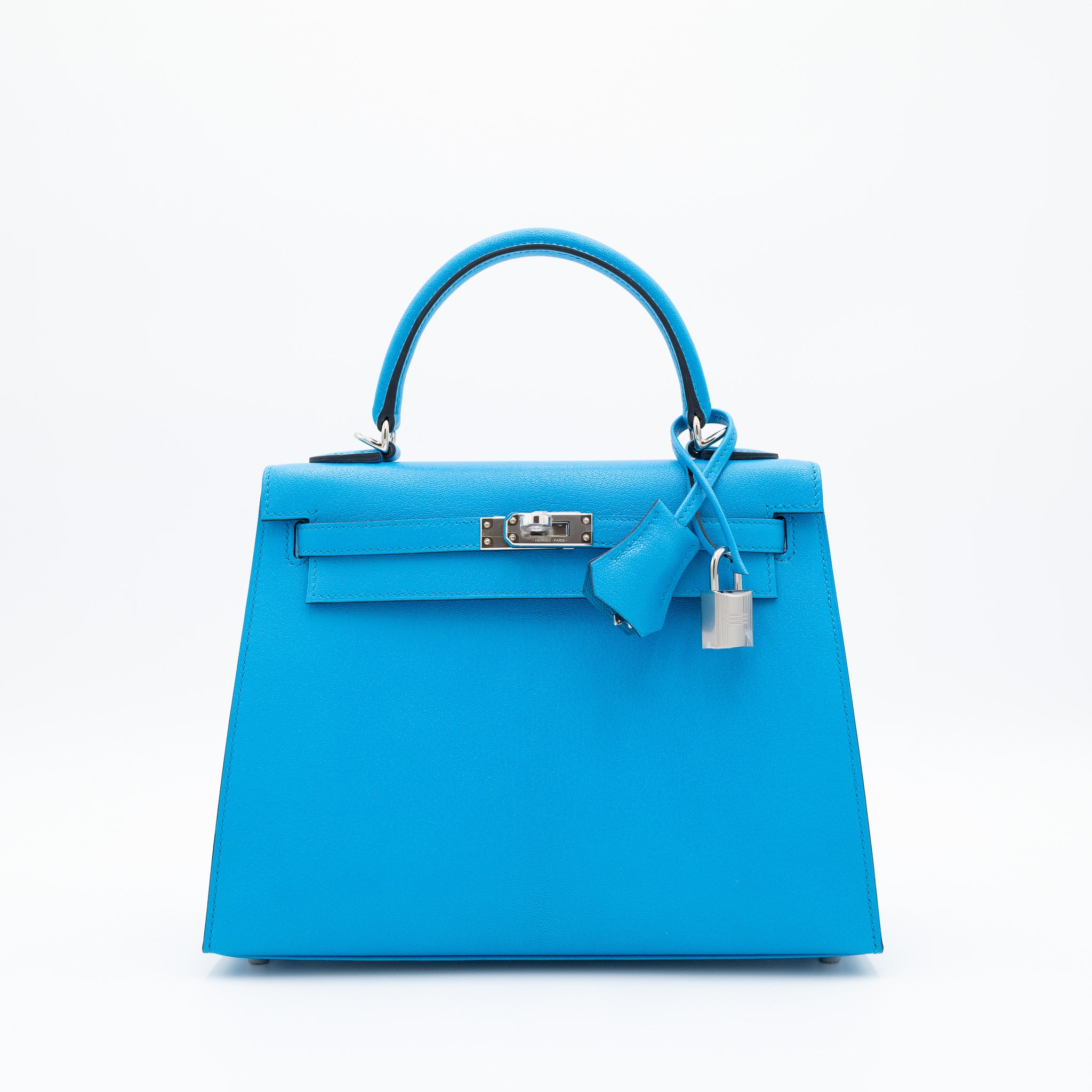 Hermès Kelly 25 Blue Frida Chevre Palladium Hardware
