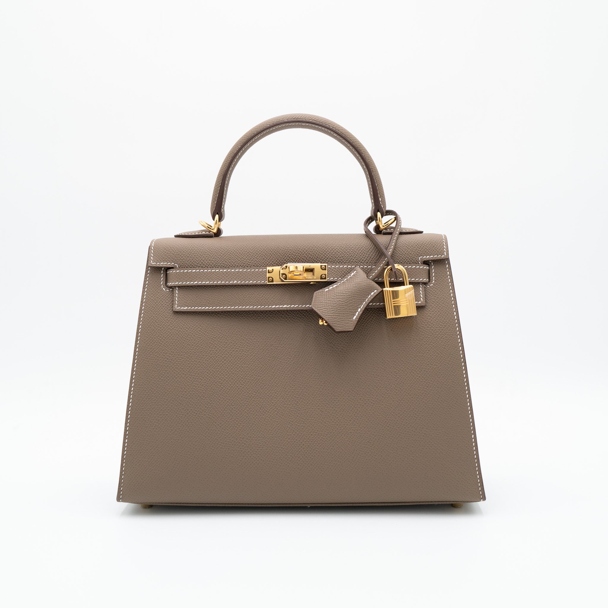 Hermès Kelly Sellier 25 Etoupe Epsom Gold Hardware