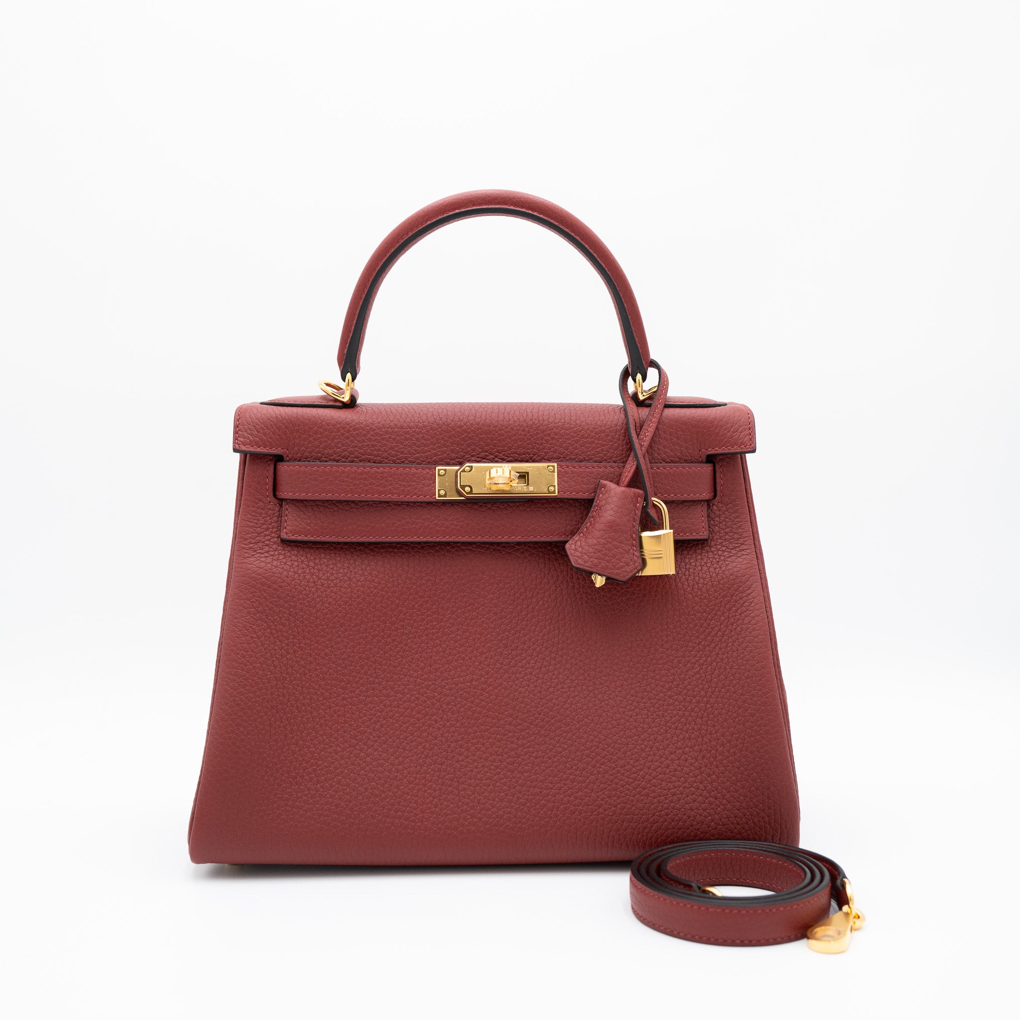 Hermès Kelly 28 Rouge H Gold Hardware Taurillon Clemence