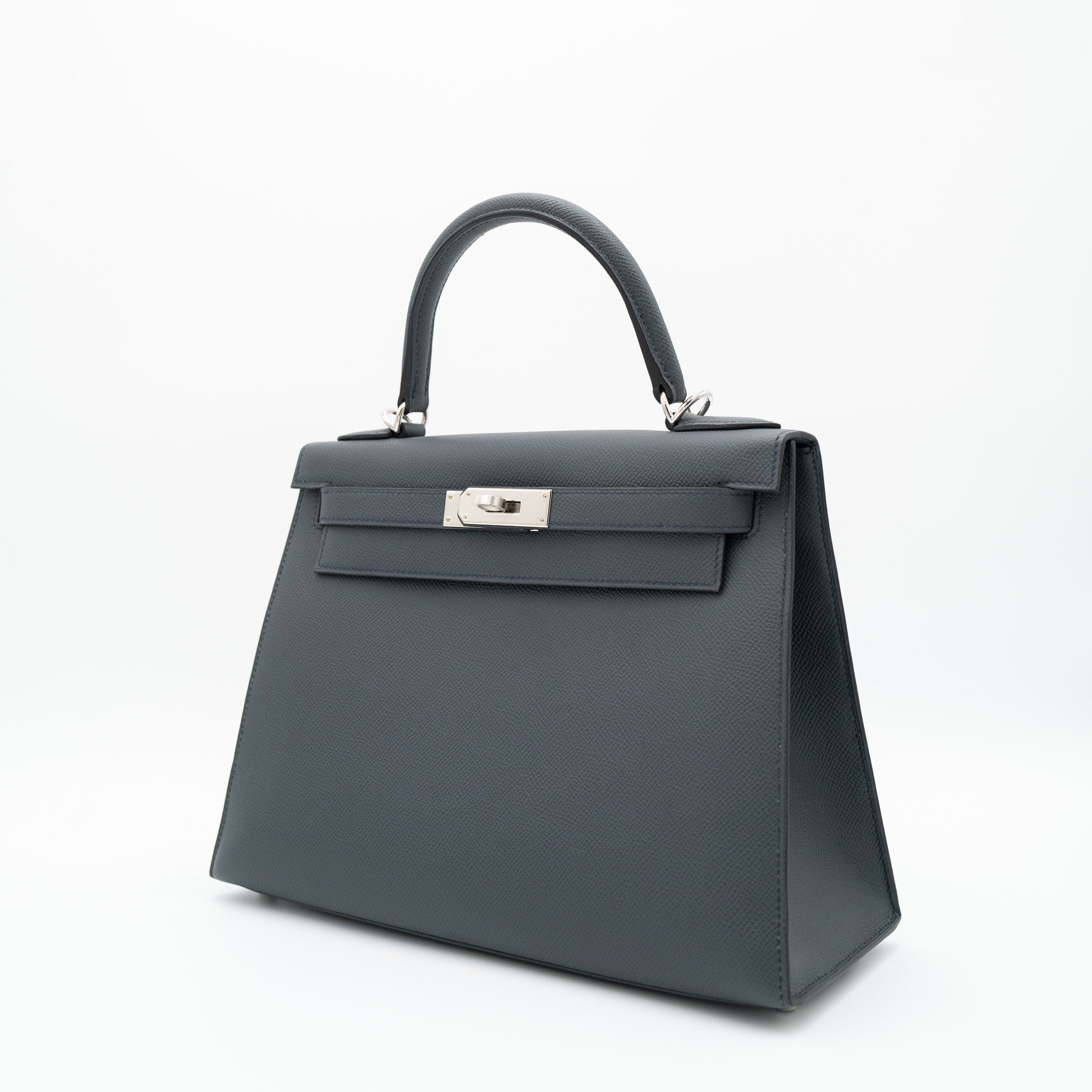 Authentic Hermès Kelly 28 Sellier Gris Misty Epsom Palladium Hardware