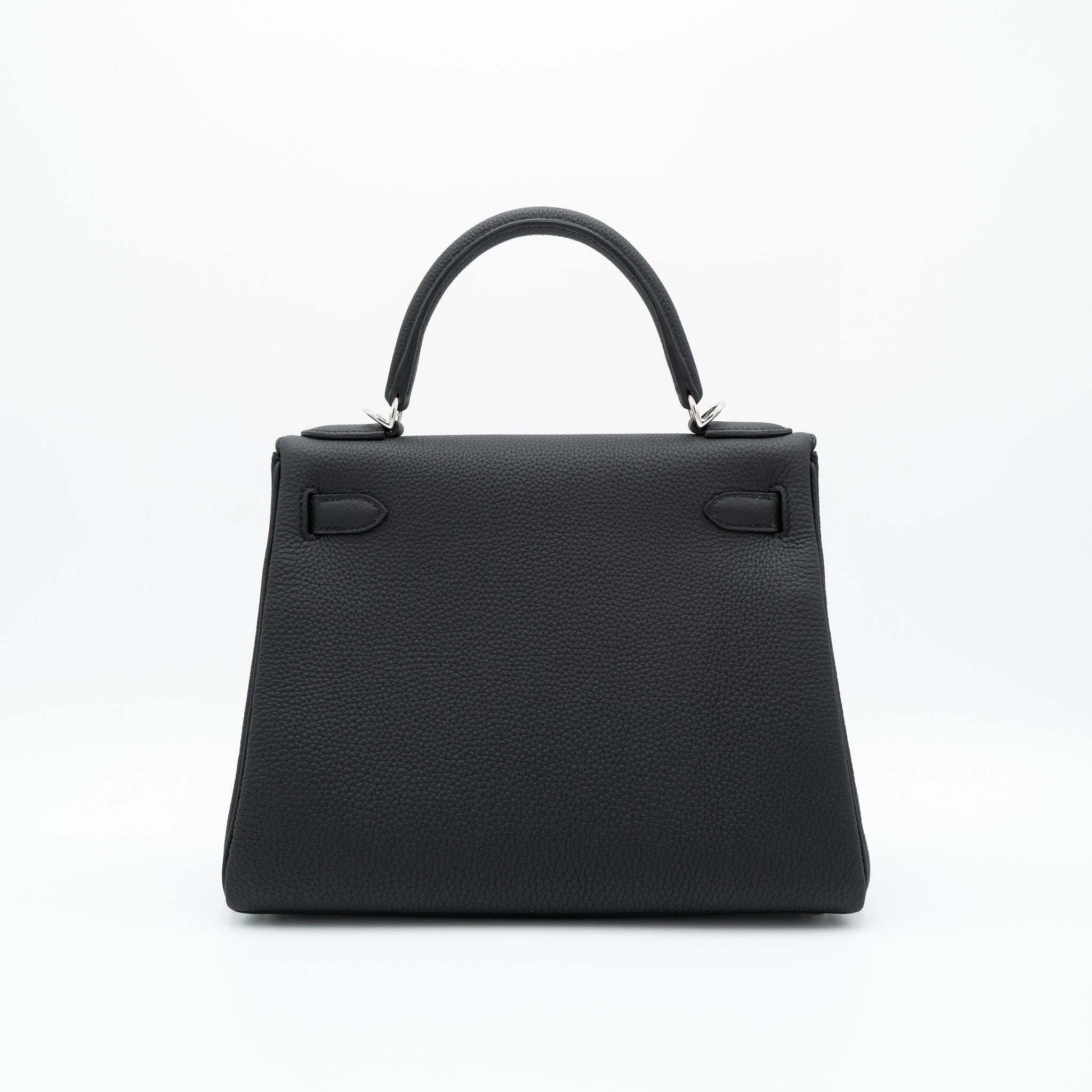 Authentic Hermès Kelly 28 Retourne Black Togo Palladium Hardware