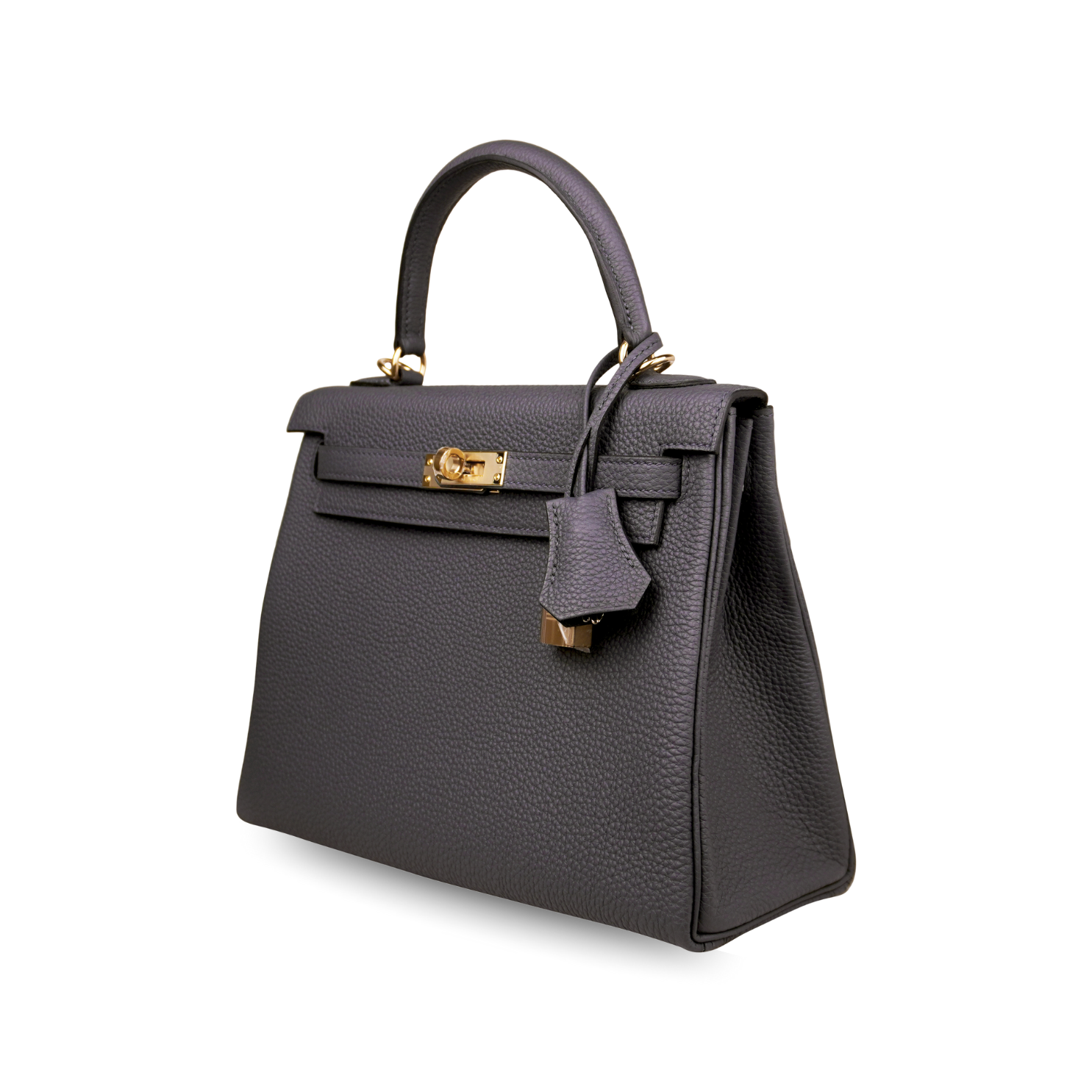 Hermès Kelly 25 Retourne Gris Misty Togo Permabrass