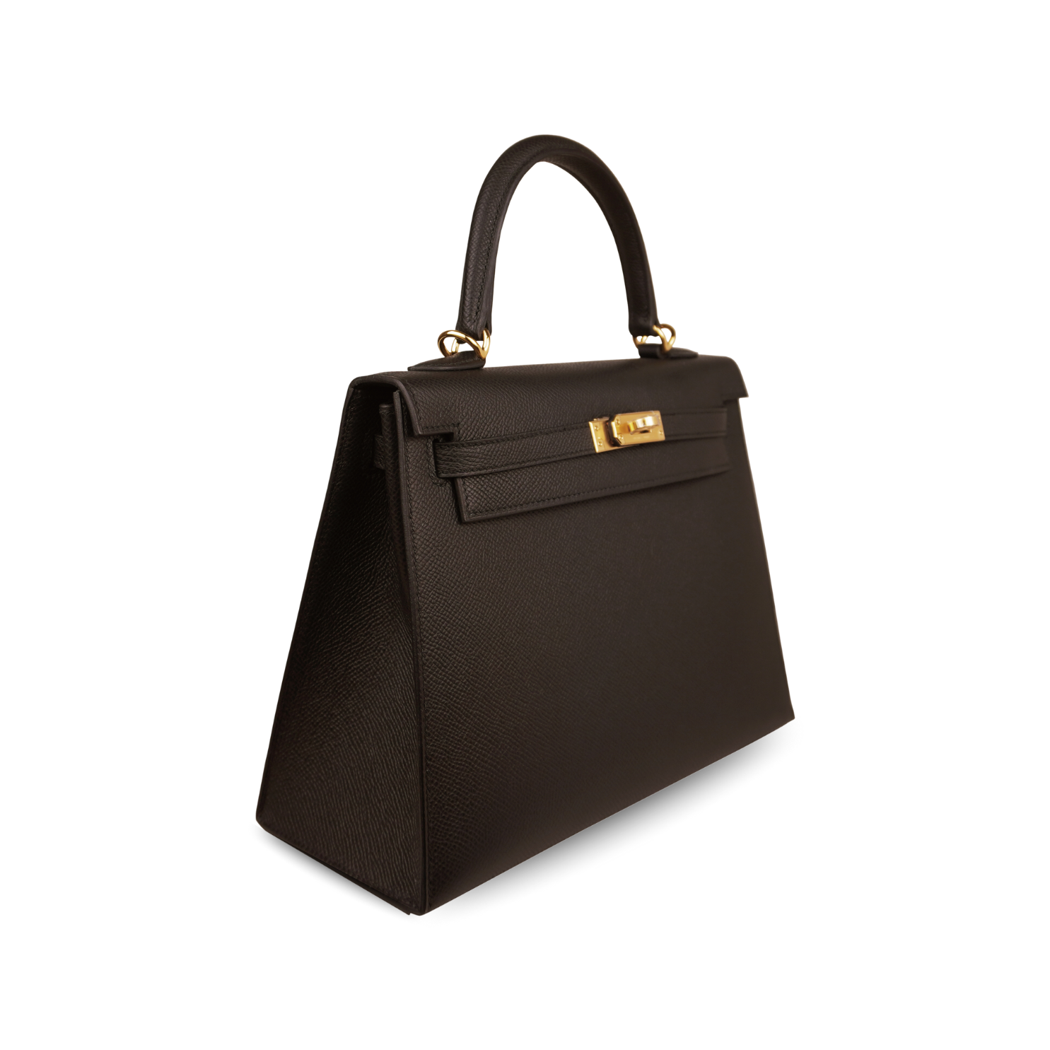 Hermès Kelly 25 Sellier Black Epsom Gold