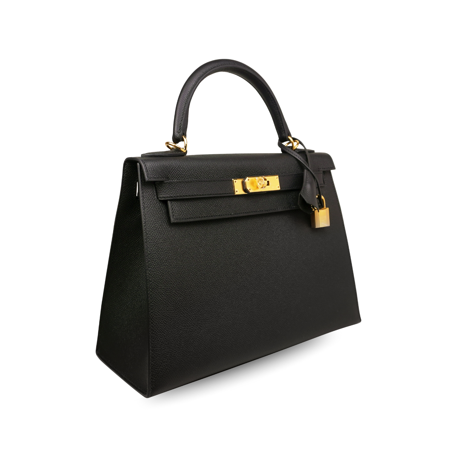 Hermès Kelly 28 Sellier Black Epsom Gold