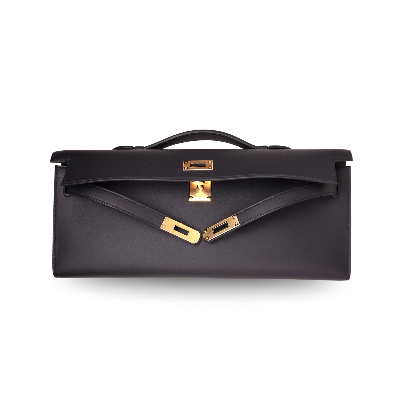 Hermès Kelly Cut Black Swift with Gold Hardware