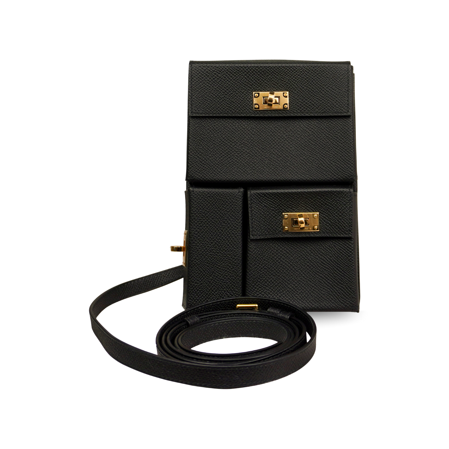 Hermès Kelly Multipocket Black Epsom Gold