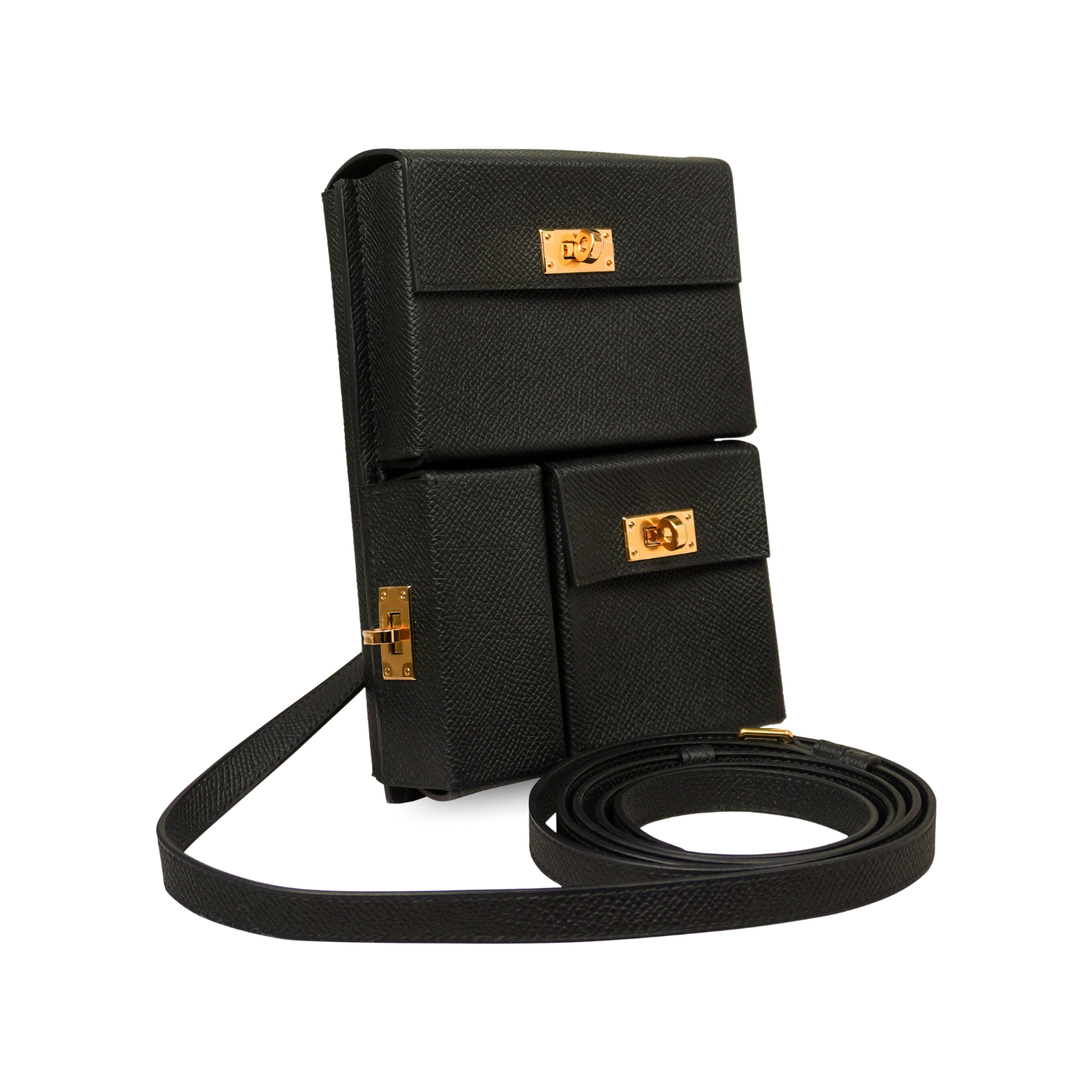 Hermès Kelly Multipocket Black Epsom Gold