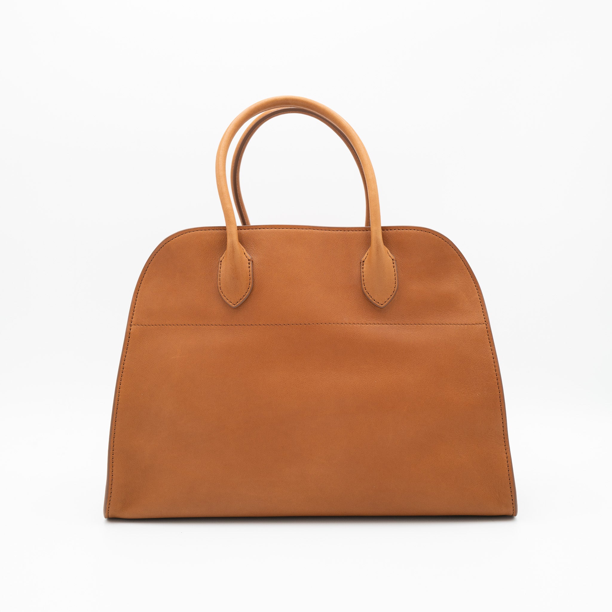 The Row Margaux 12 Bag Saddle Cuir Grainé