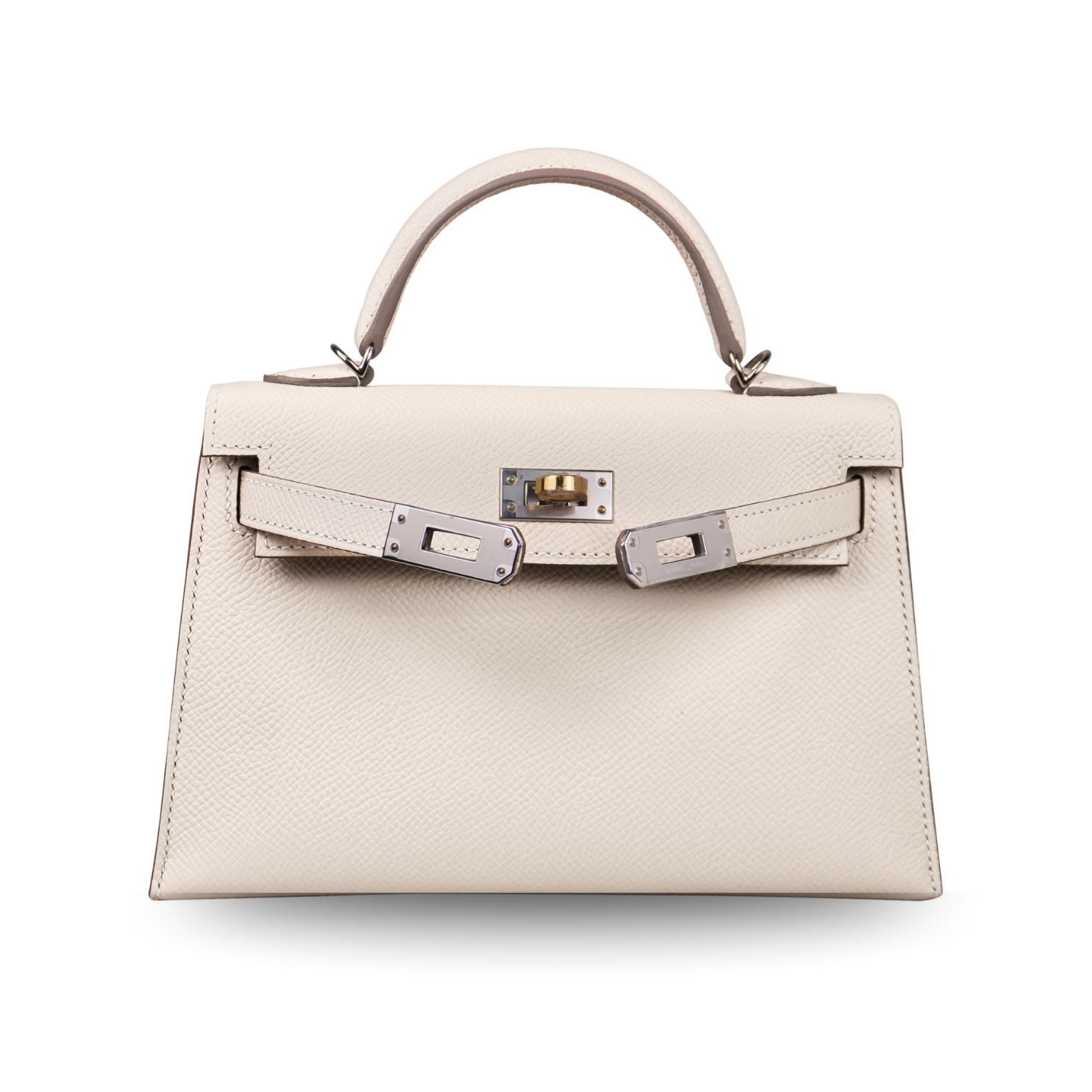 Hermès Mini Kelly II 20 Craie Epsom Electrum Hardware