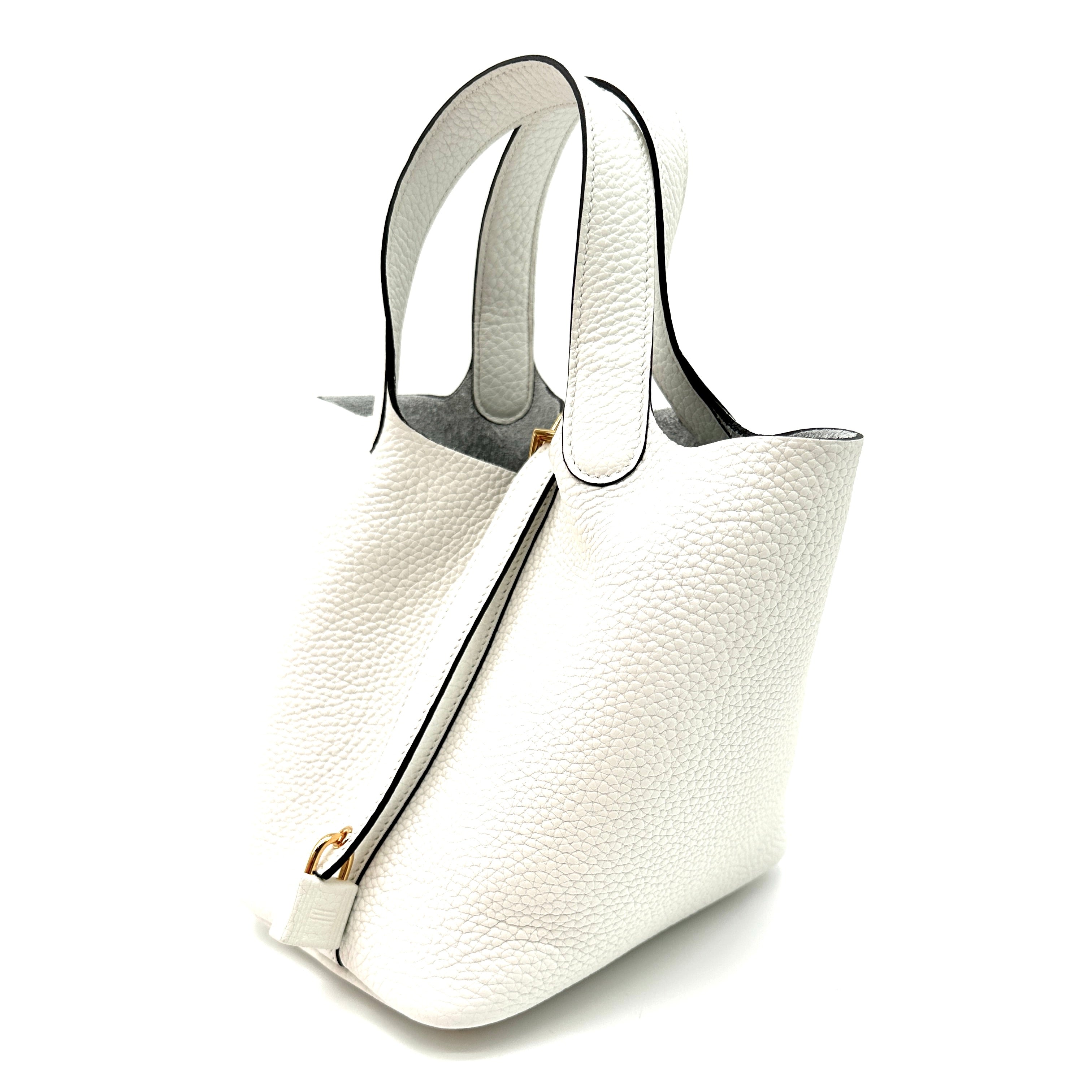 Hermès Picotin 18 New White with Gold Hardware
