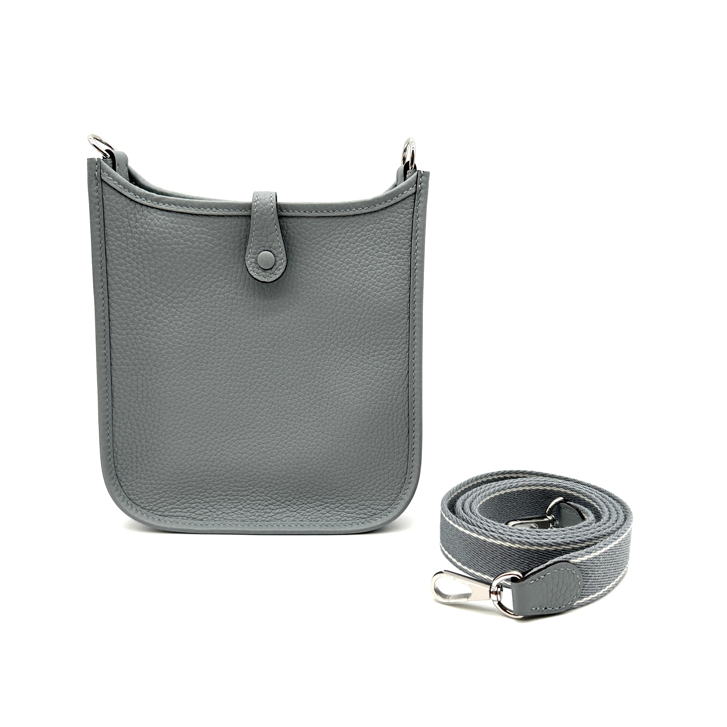 Hermès Mini Evelyne Gris Pantin Clemence with Palladium Hardware