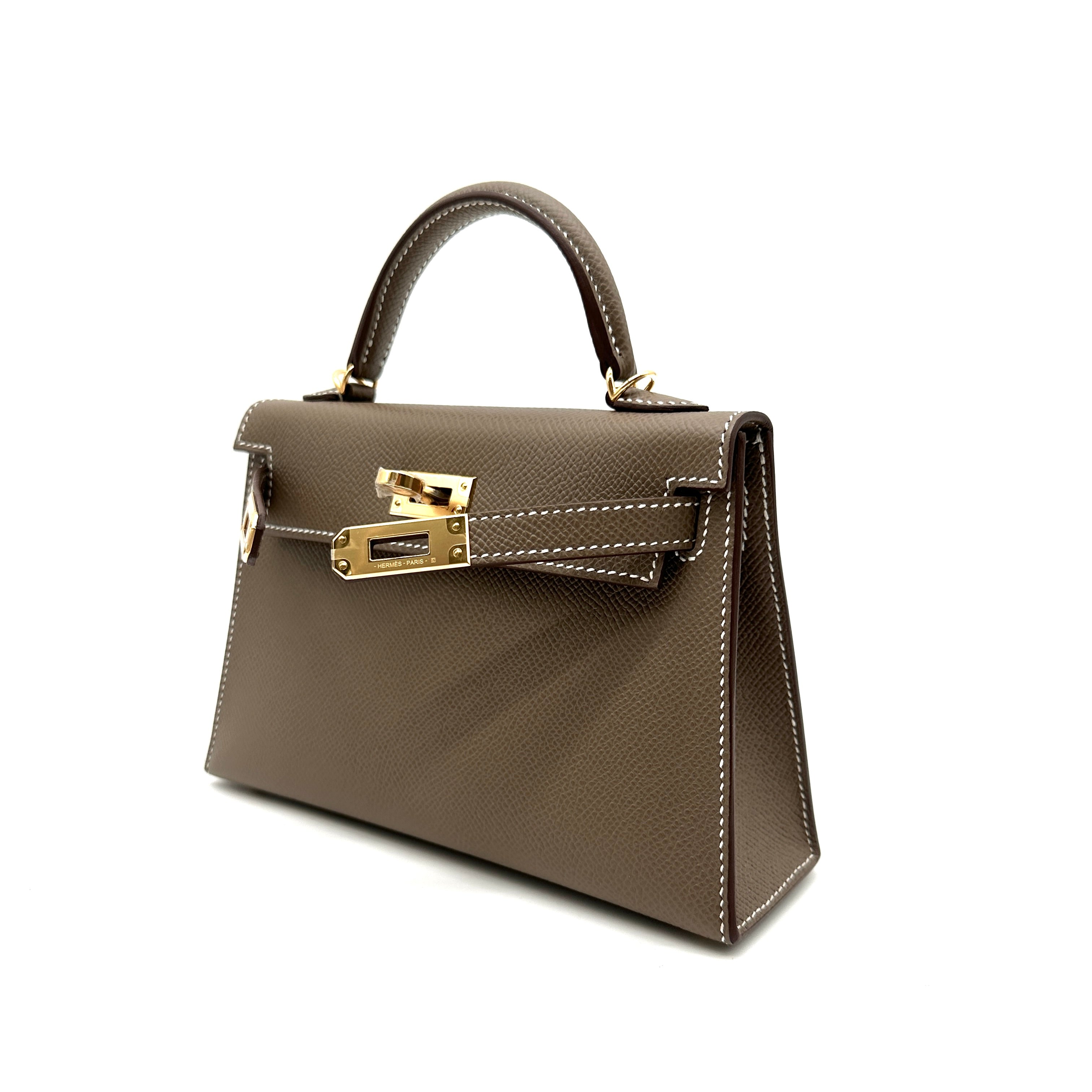 Hermès Kelly 20 Etoupe Epsom with Gold Hardware