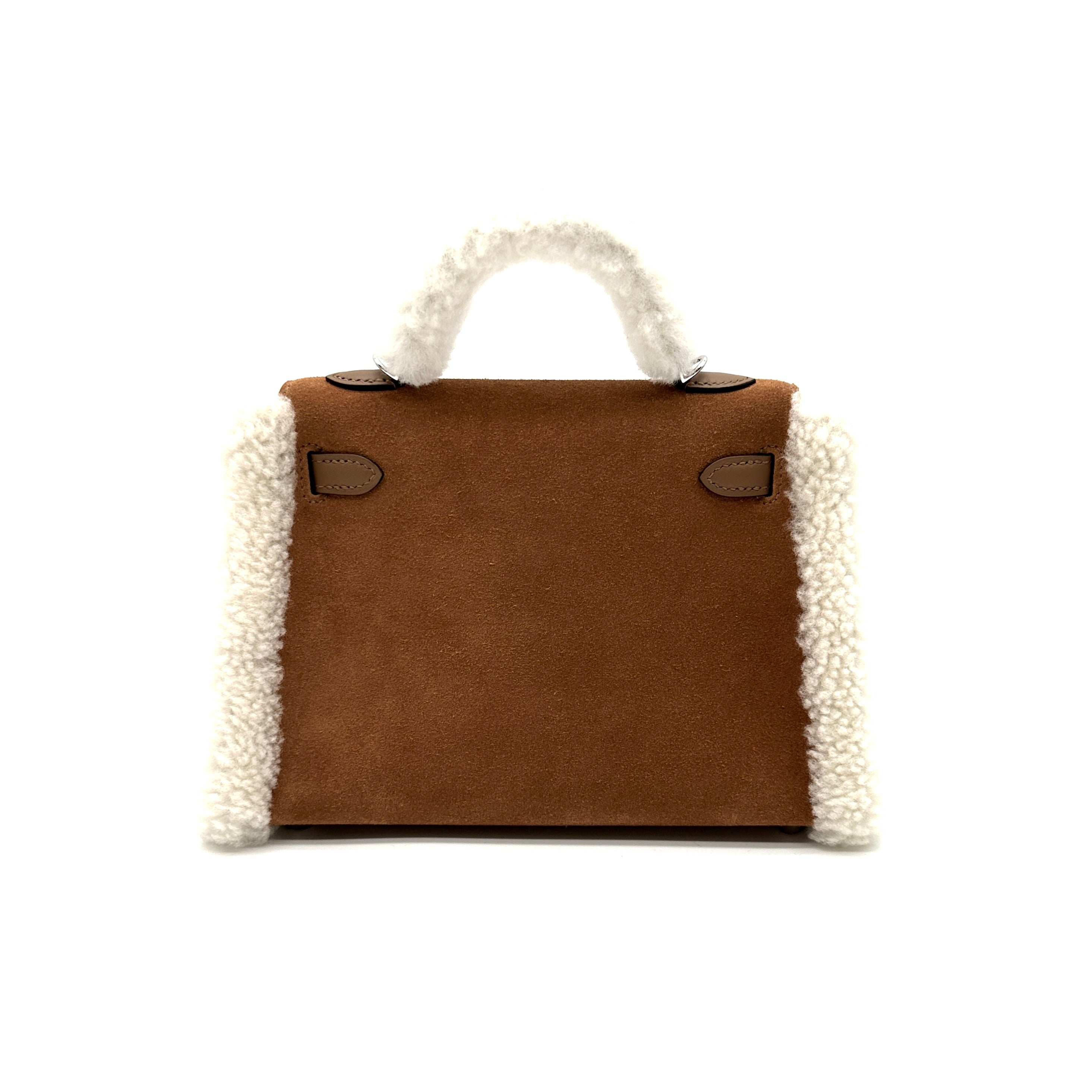 Authentic Hermès Kelly 20 Sellier Teddy Shearling Gold Palladium Hardware