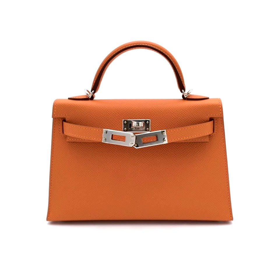 Hermès Mini Kelly II 20 Orange Epsom with Palladium Hardware