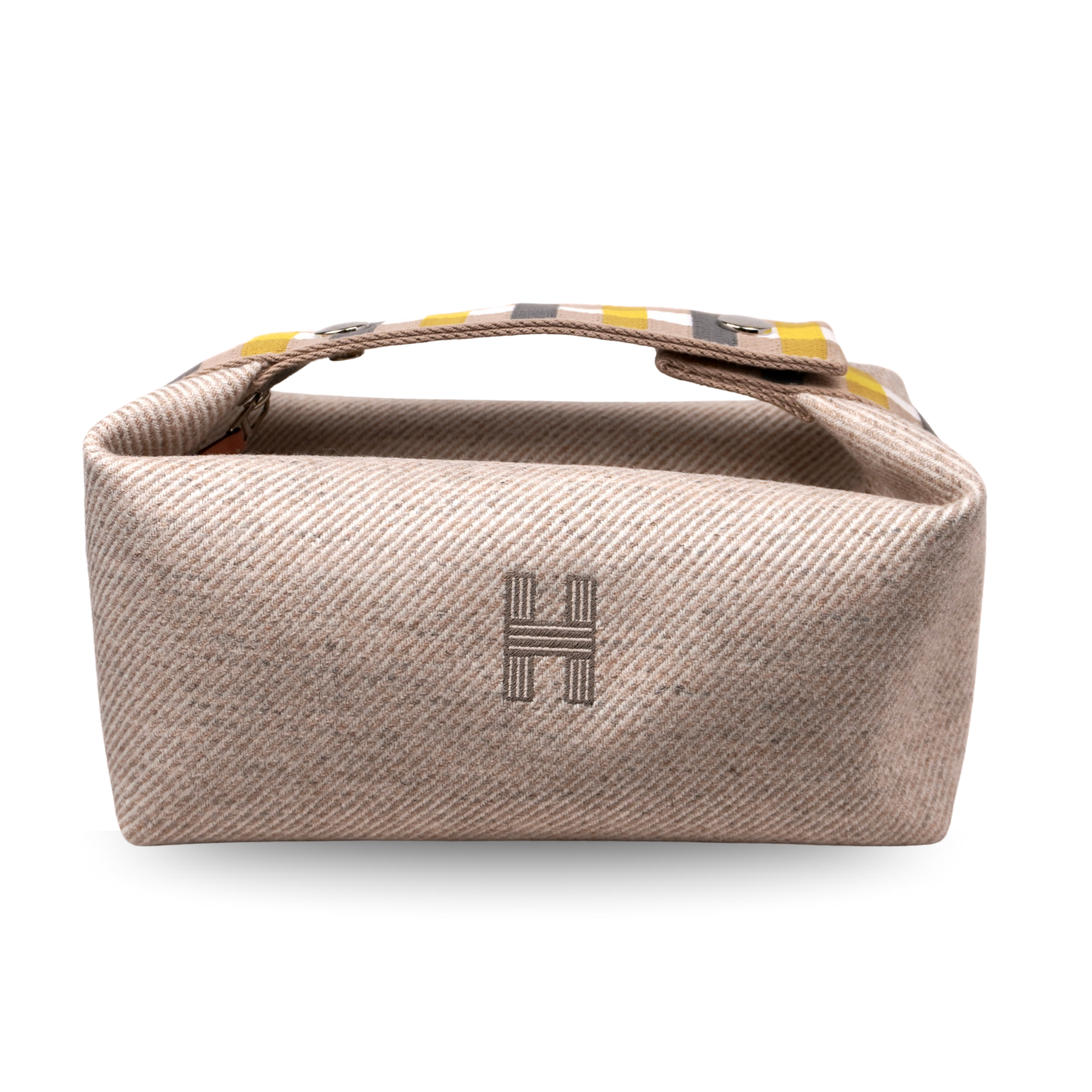 Hermès Bride-a-Brac Case PM Seigle Wool with Embroidered “H” Motif