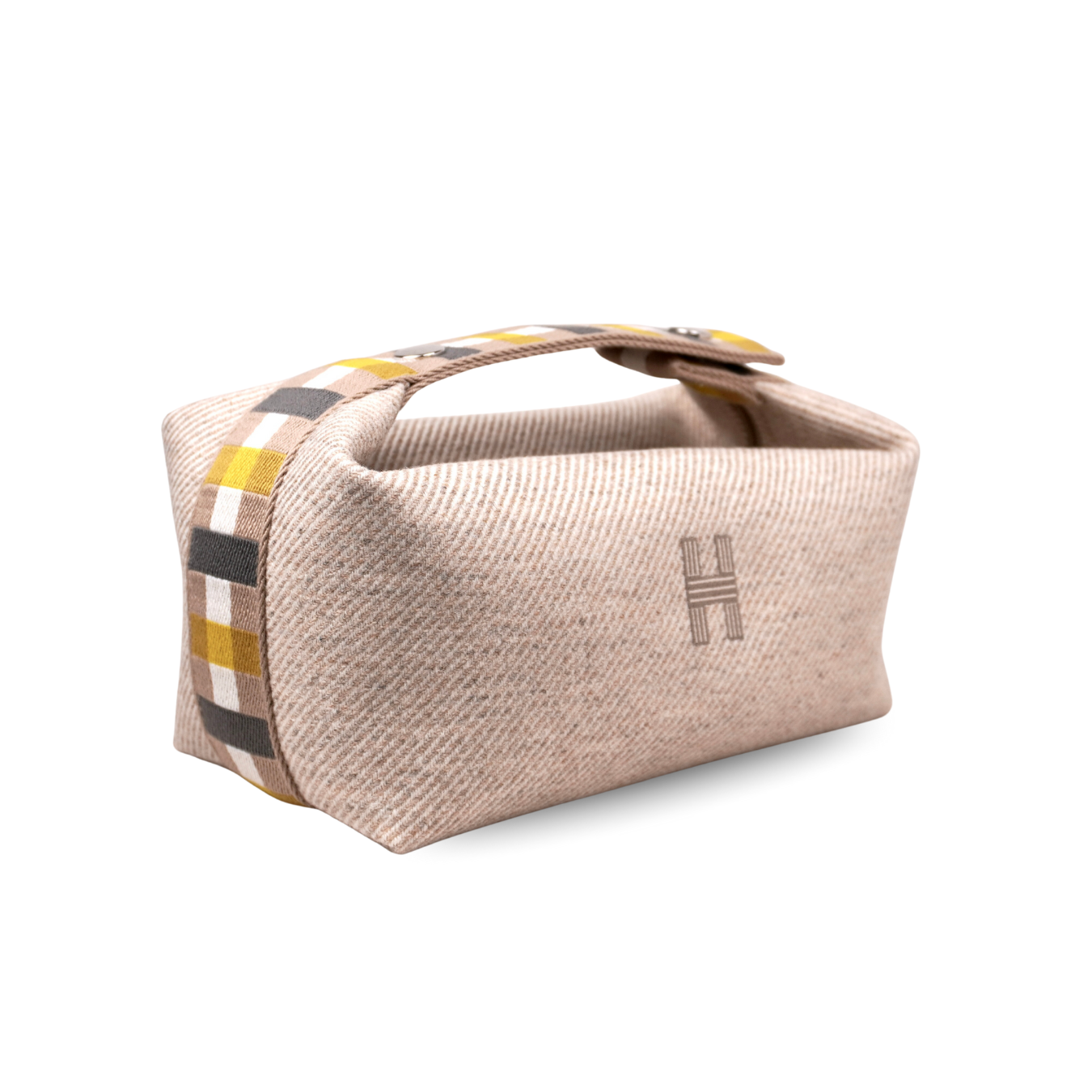 Hermès Bride-a-Brac Case PM Seigle Wool with Embroidered “H” Motif