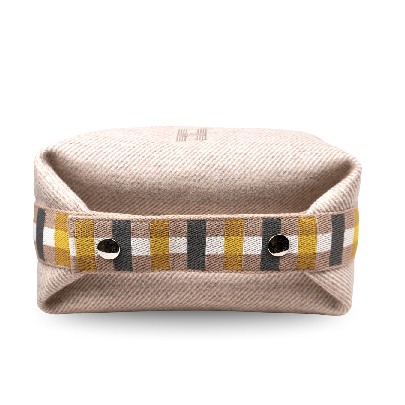 Hermès Bride-a-Brac Case PM Seigle Wool with Embroidered “H” Motif