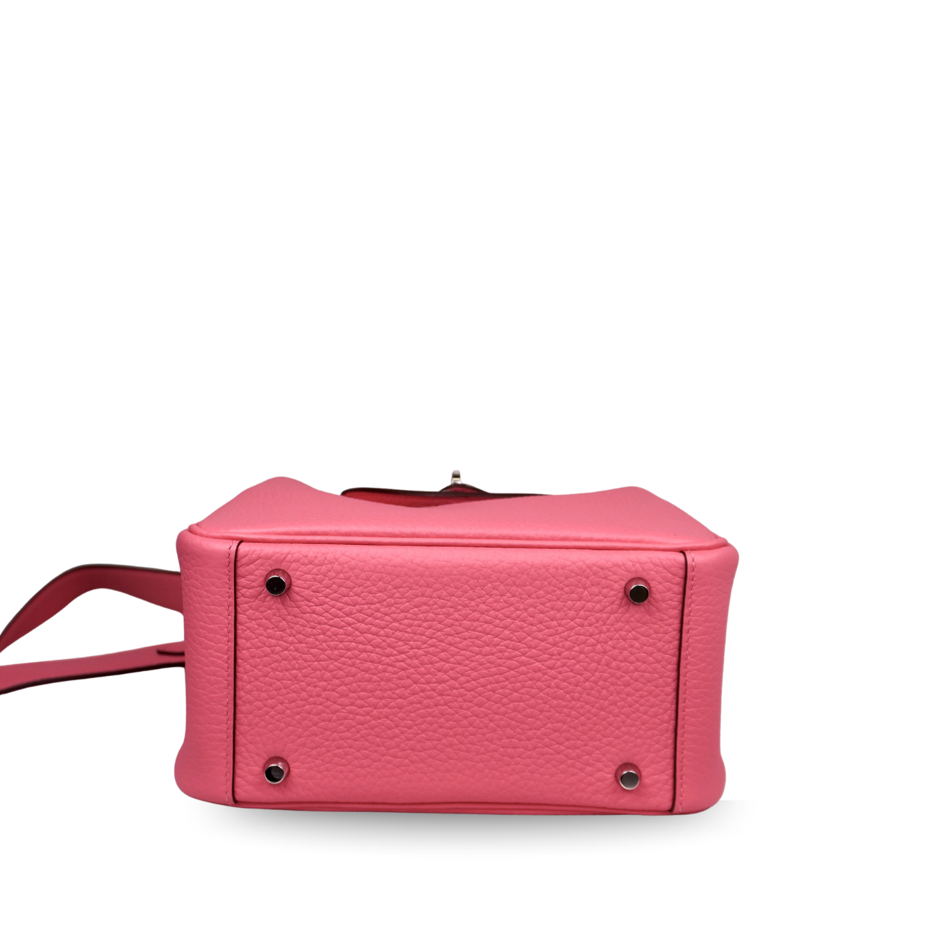 Hermès Mini Lindy Rose Azalea Taurillon Clemence Palladium