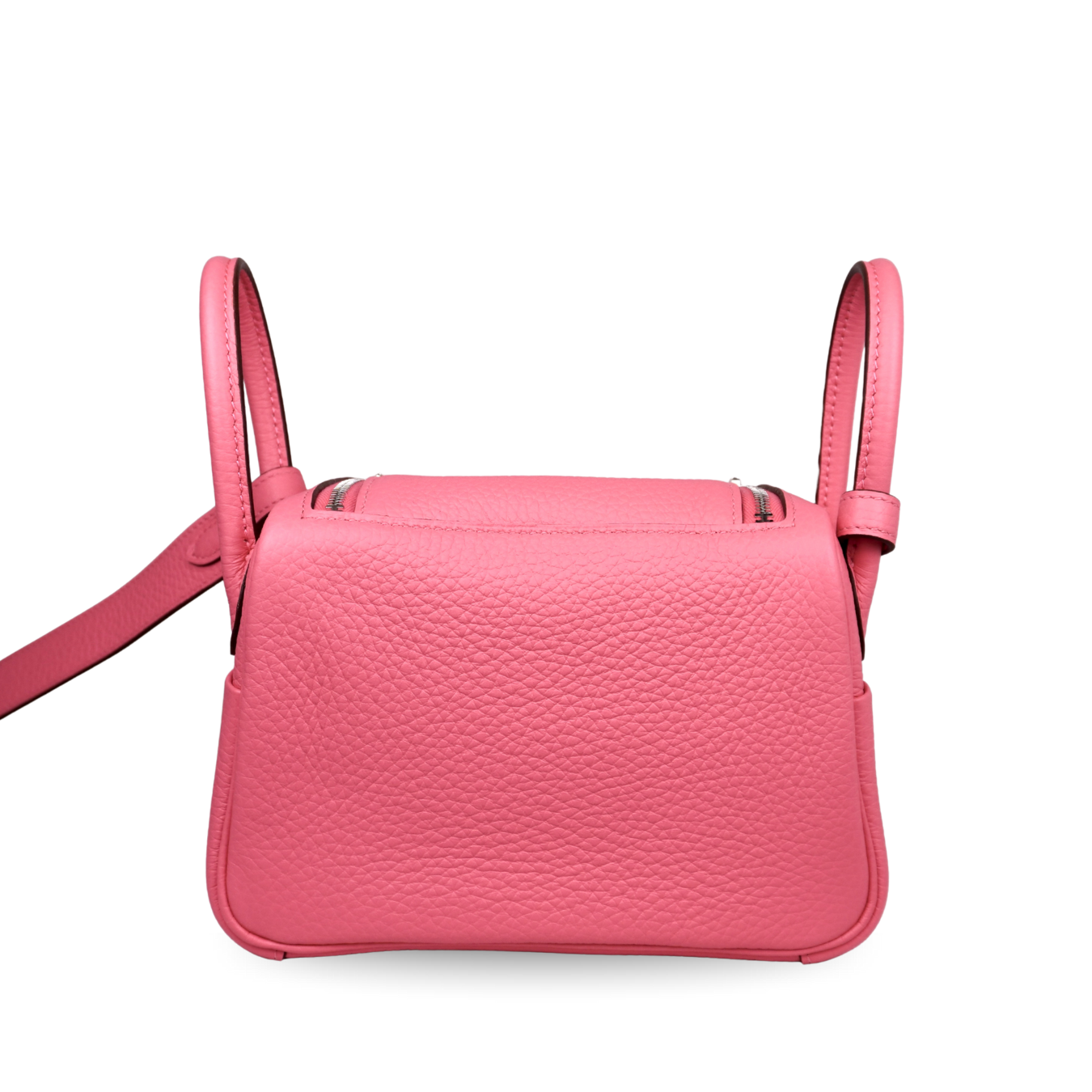 Hermès Mini Lindy Rose Azalea Taurillon Clemence Palladium