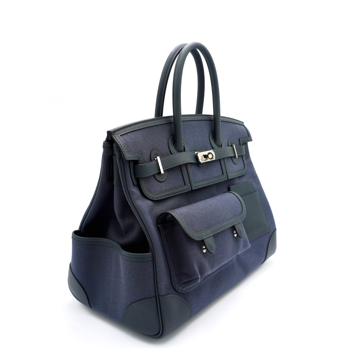 Hermès Birkin 35 Cargo Gris Misty Swift & Toile Goéland
