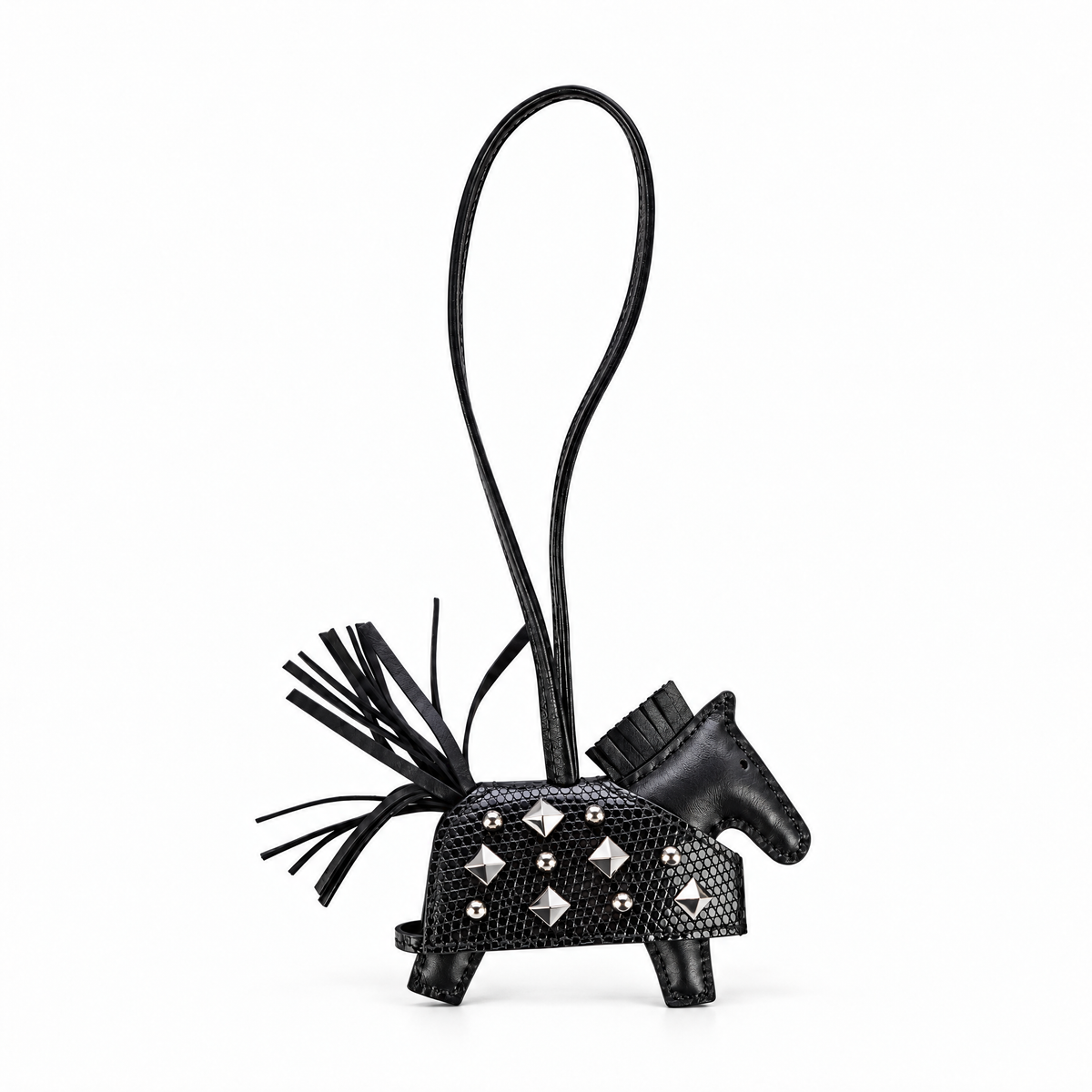 Hermès 2025 Milo & Lizard So Black GriGri Rodeo Robeo Rock Touch Bag Charm PM