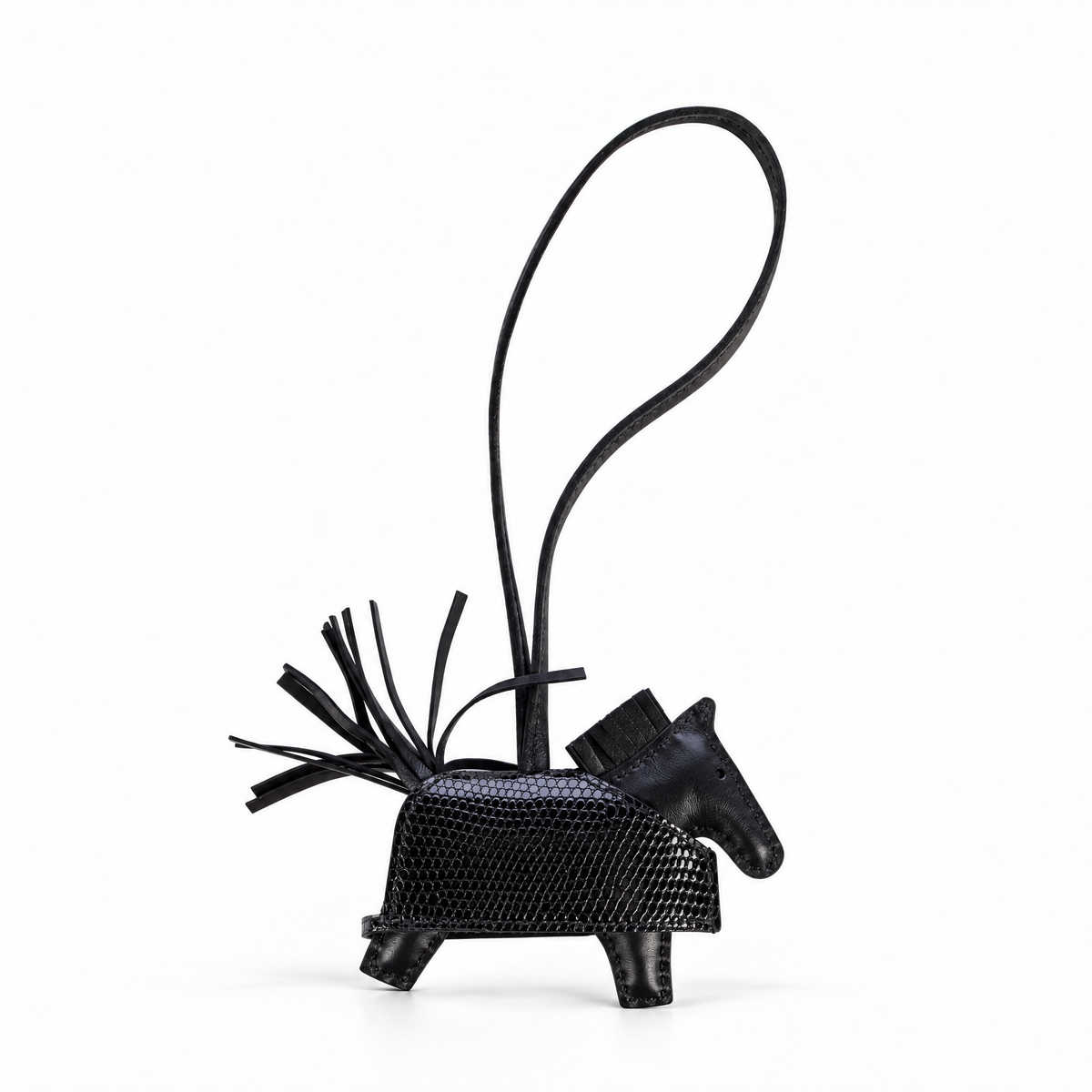 Hermès 2025 Milo & Lizard So Black GriGri Rodeo Robeo Rock Touch Bag Charm PM