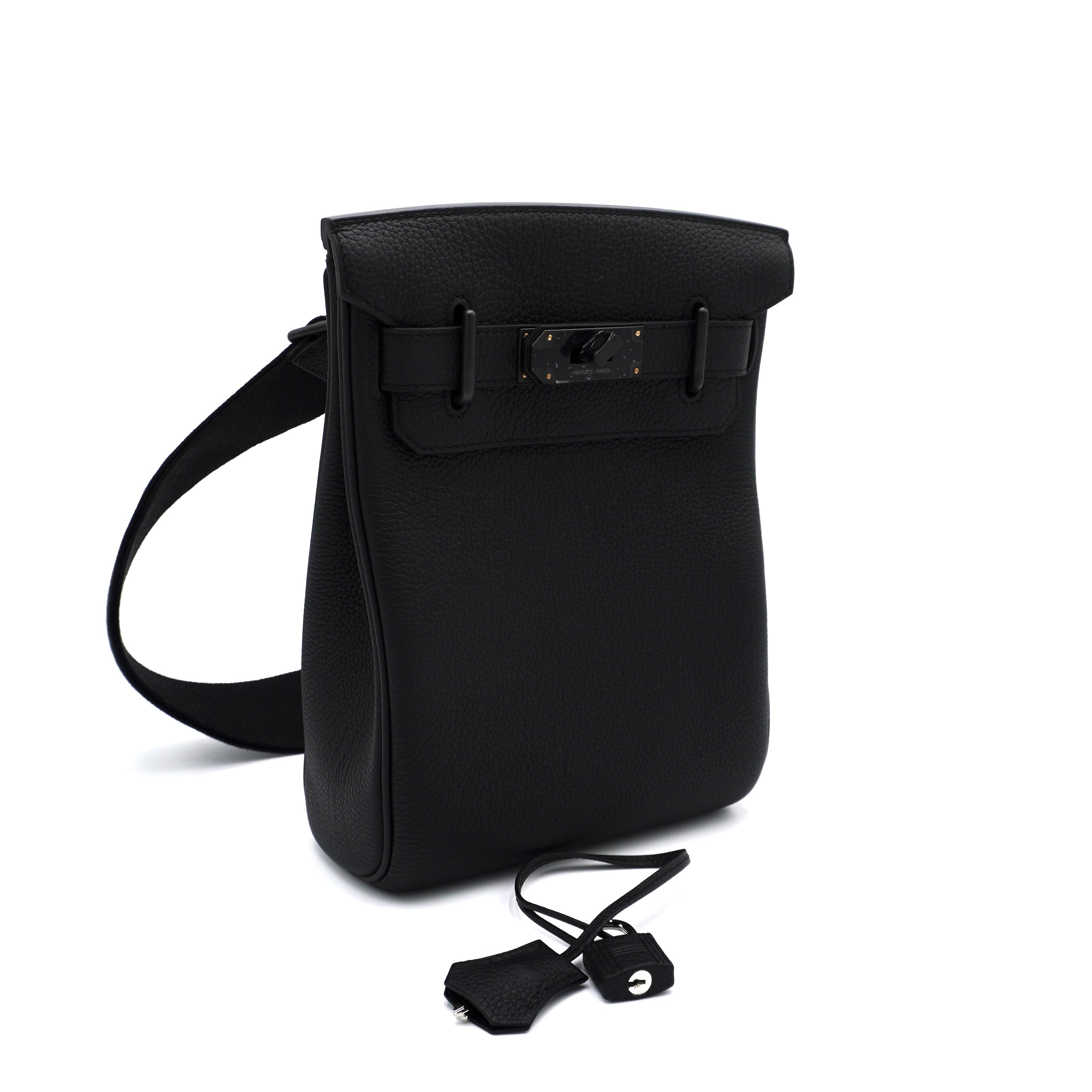 Hermès HAC à Dos PM So Black Togo with Black Hardware