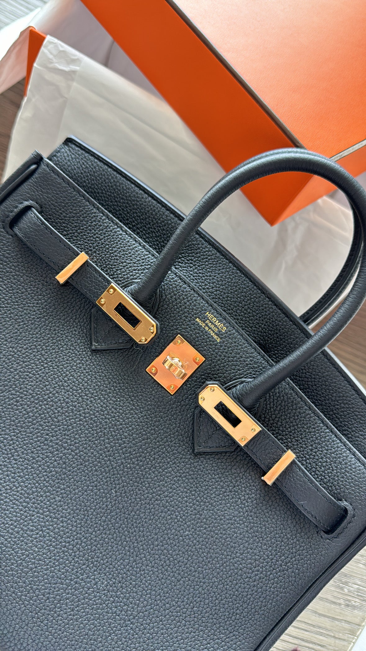 Hermès Birkin 25cm Black Togo with Gold Hadware