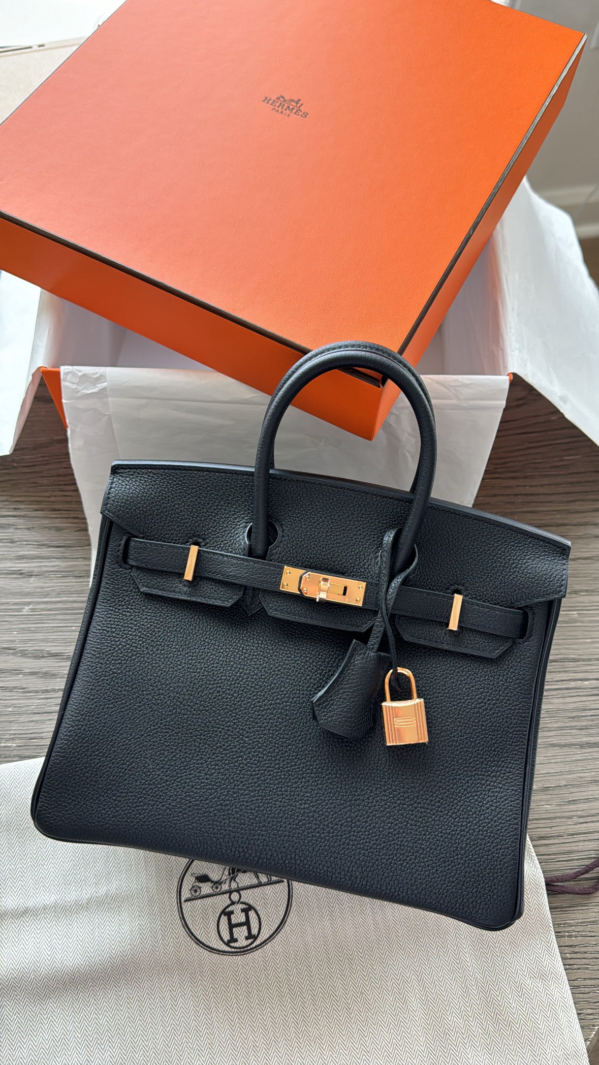 Hermès Birkin 25cm Black Togo with Gold Hadware