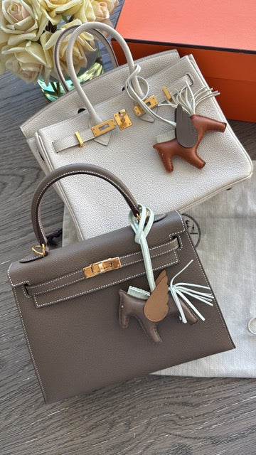 Hermès Kelly 25cm Sellier Etoupe Epsom Gold Hardwarev