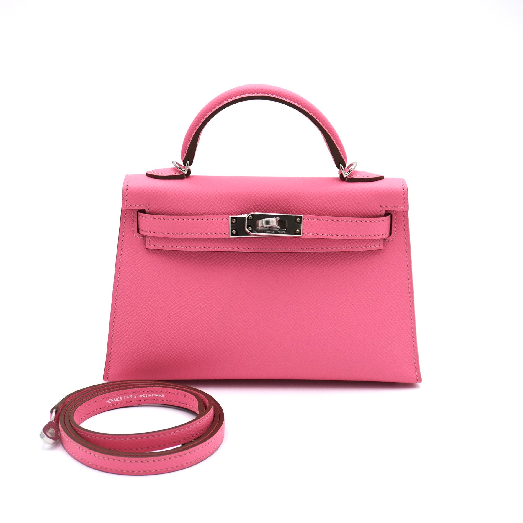 Hermès Mini Kelly II 20 Rose Confetti Epsom Palladium
