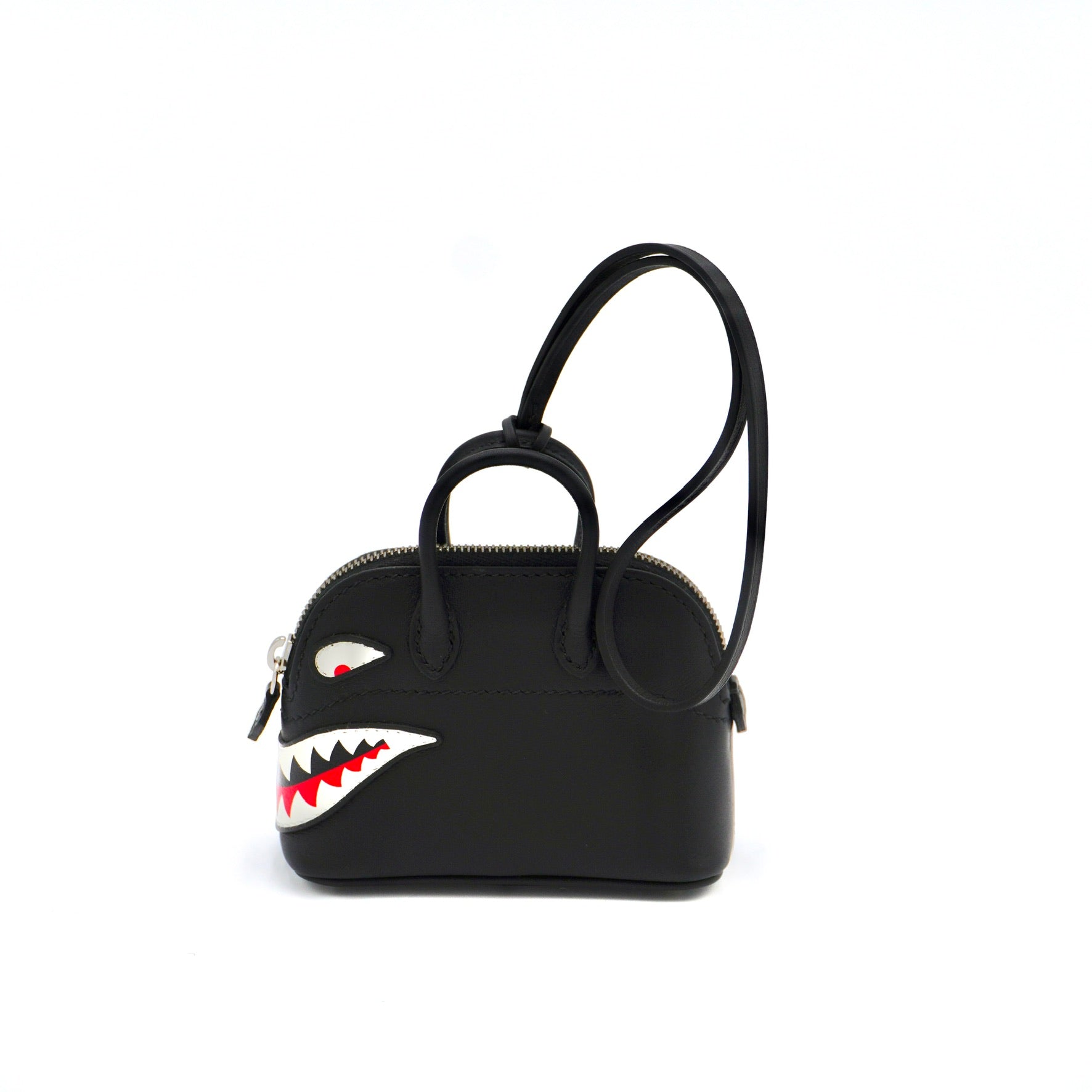 Hermès Bolide Shark Charm Black Swift with Palladium Hardware
