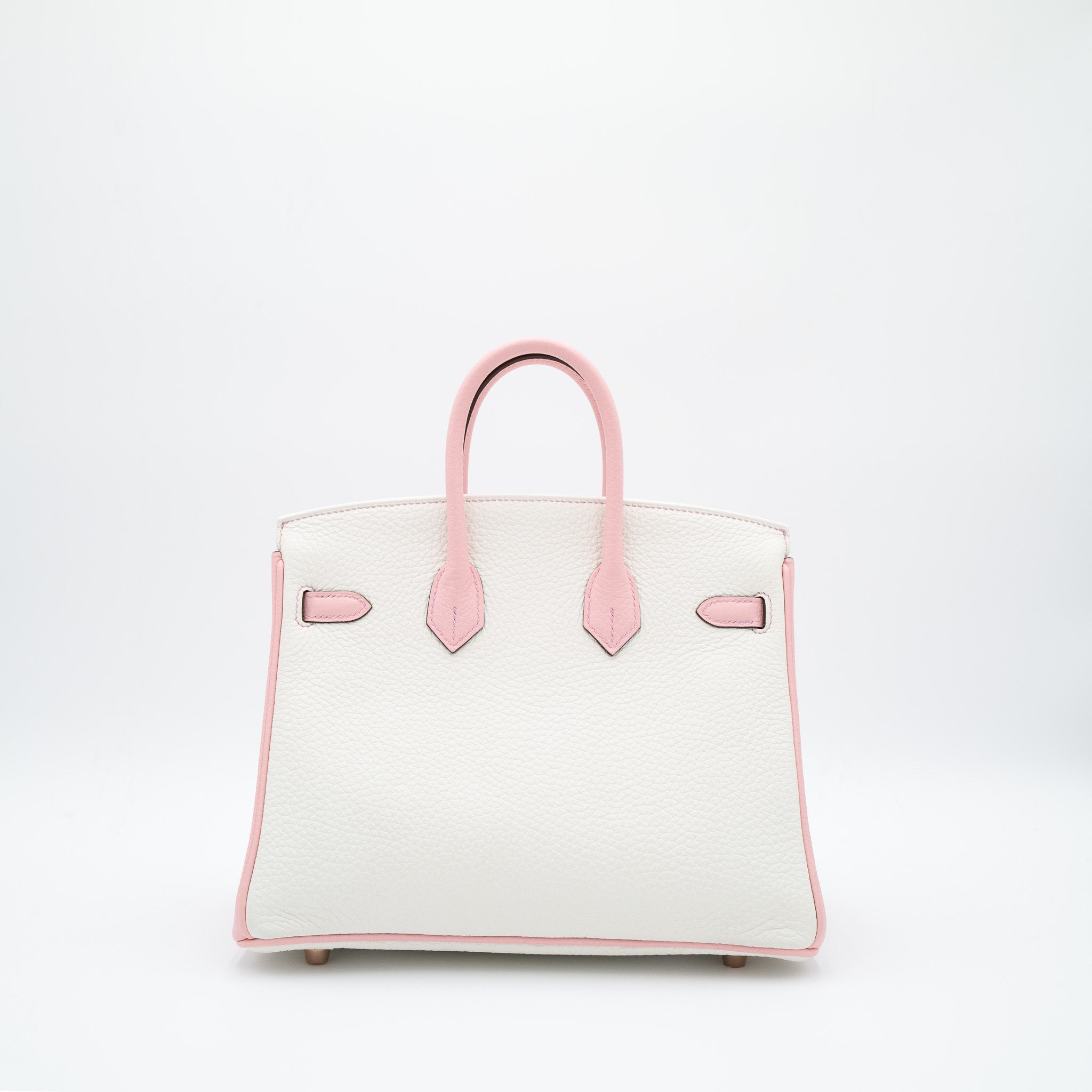 Hermès Birkin 25 Retourne HSS in White and Rose Sakura with Rose Gold Hardware