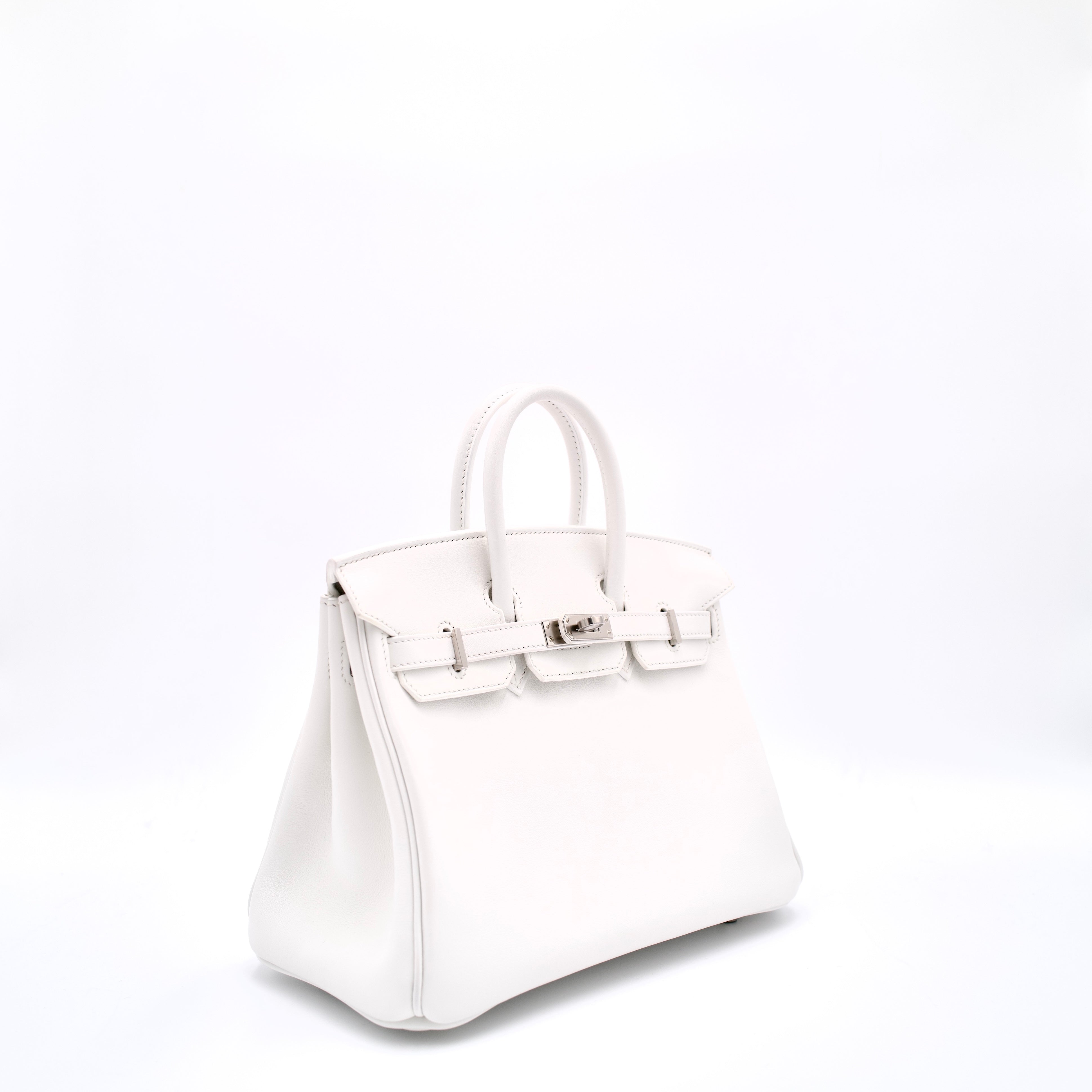 Hermès Birkin 25 White with Palladium Hardware