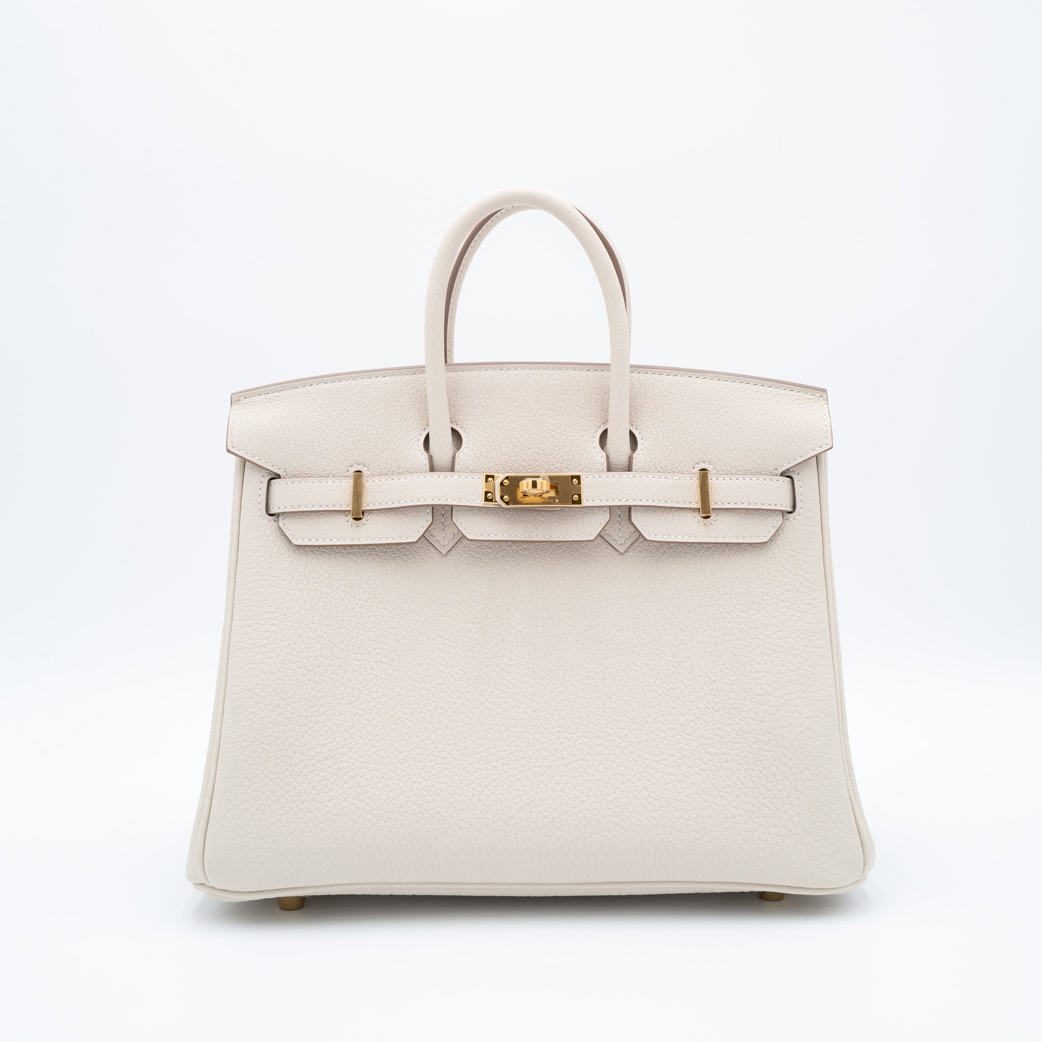 Hermès Birkin 25 Retourne in Craie Togo with Gold Hardware